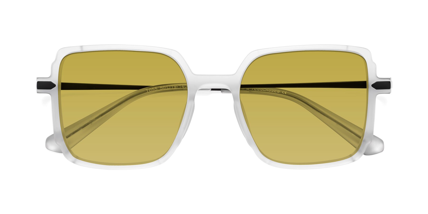 Folded Front of Darlene in White with Champagne Tinted Lenses