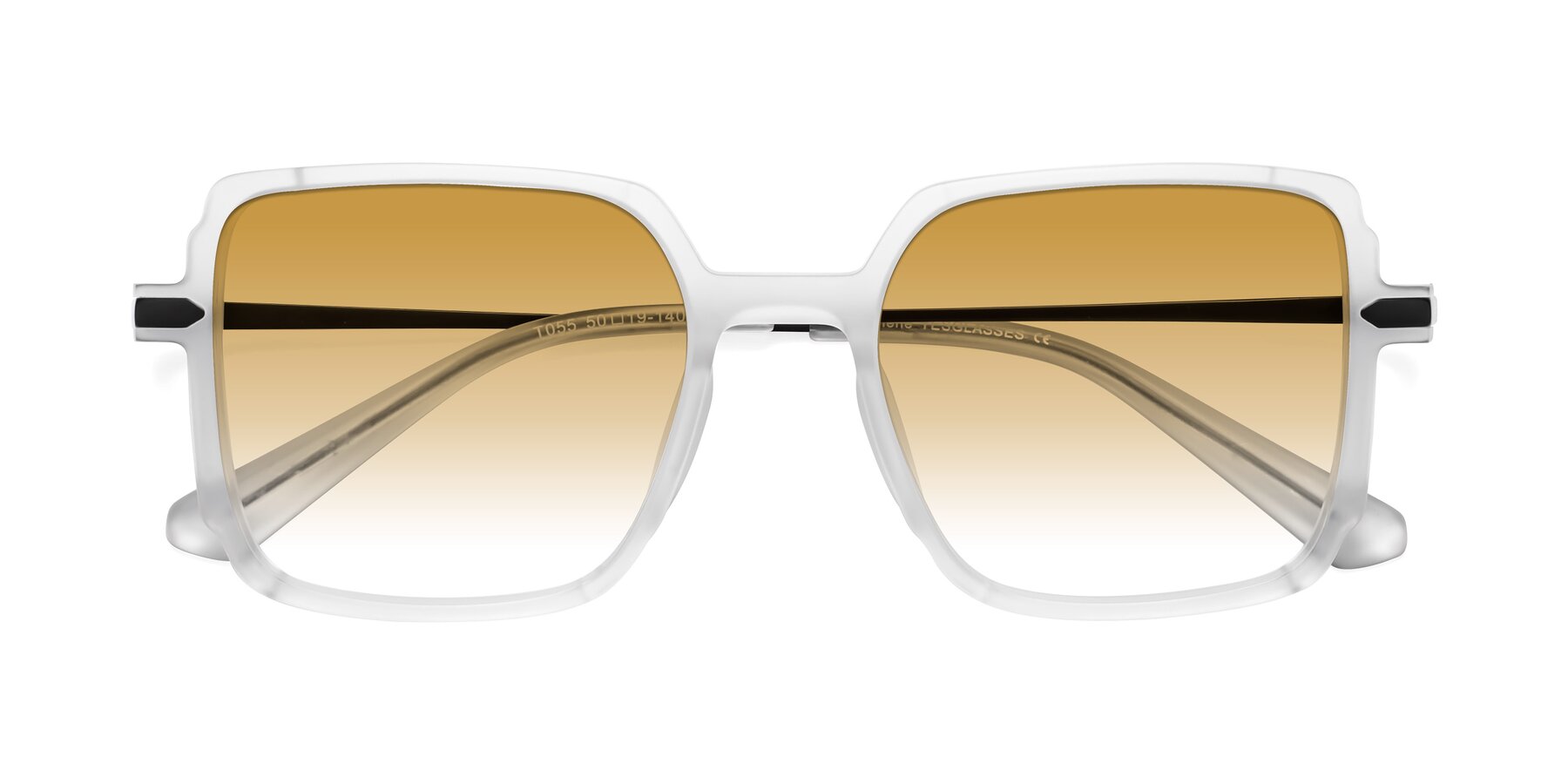 Folded Front of Darlene in White with Champagne Gradient Lenses