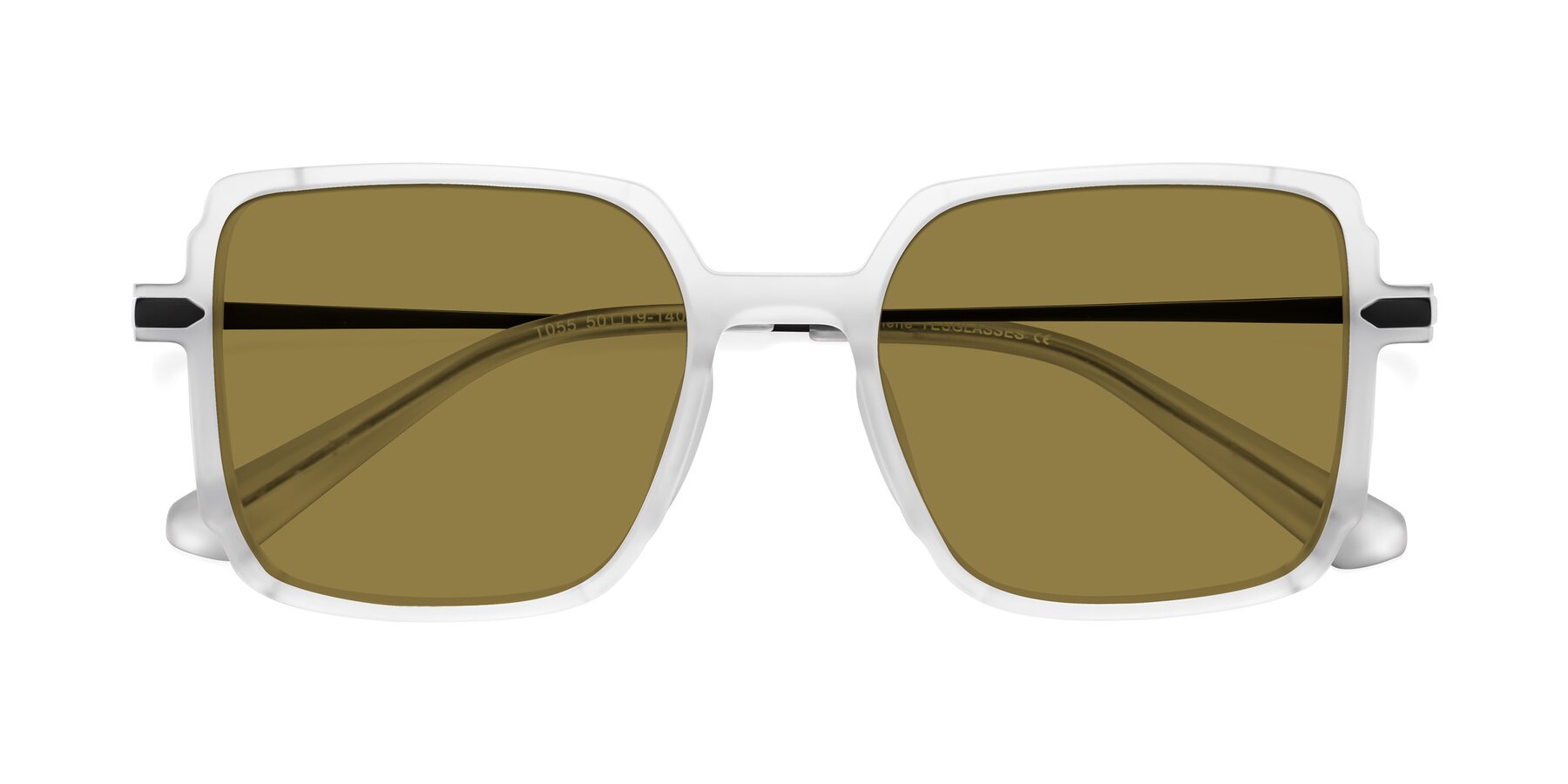 Folded Front of Darlene in White with Brown Polarized Lenses