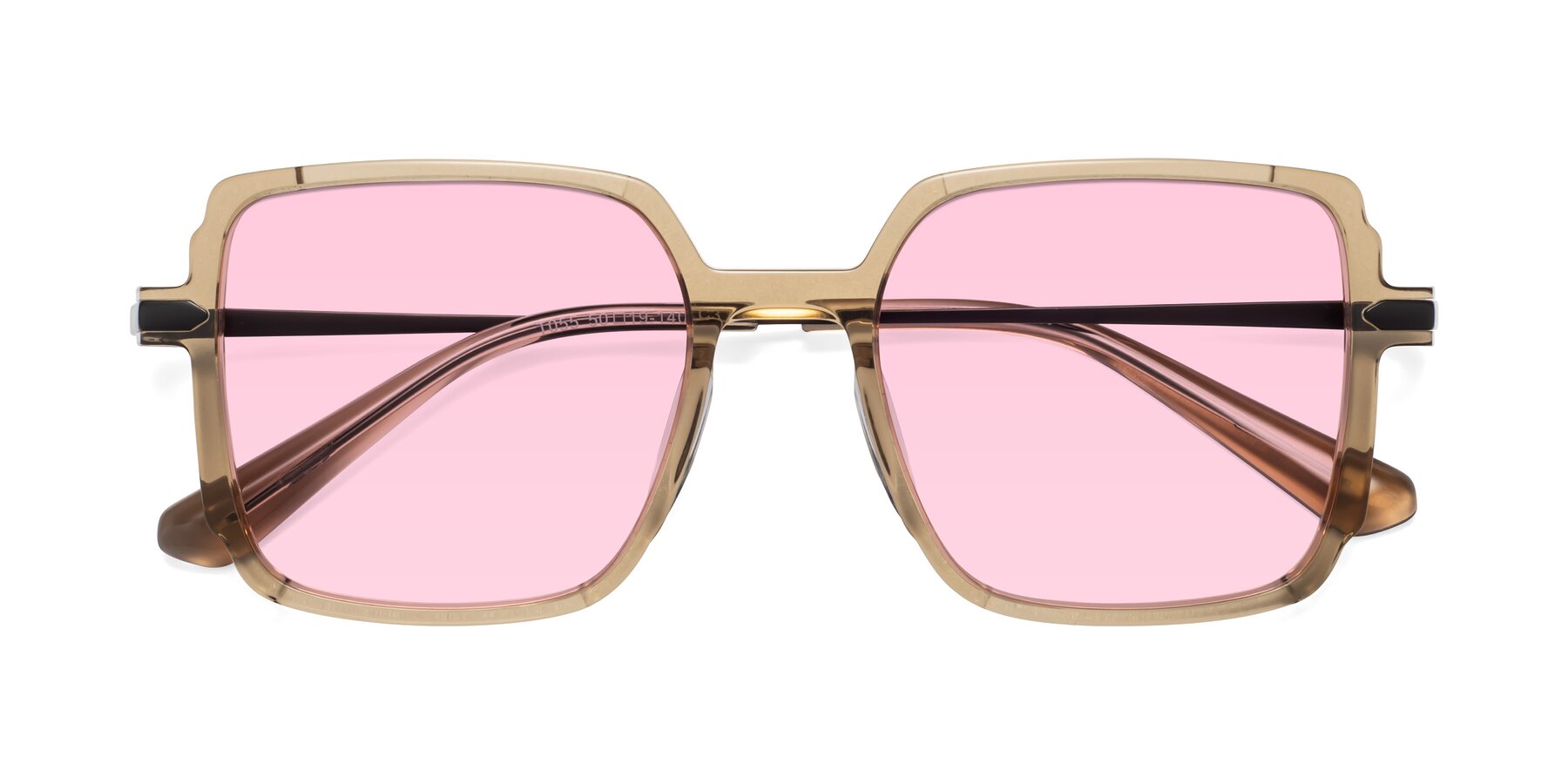 Folded Front of Darlene in Amber with Light Pink Tinted Lenses