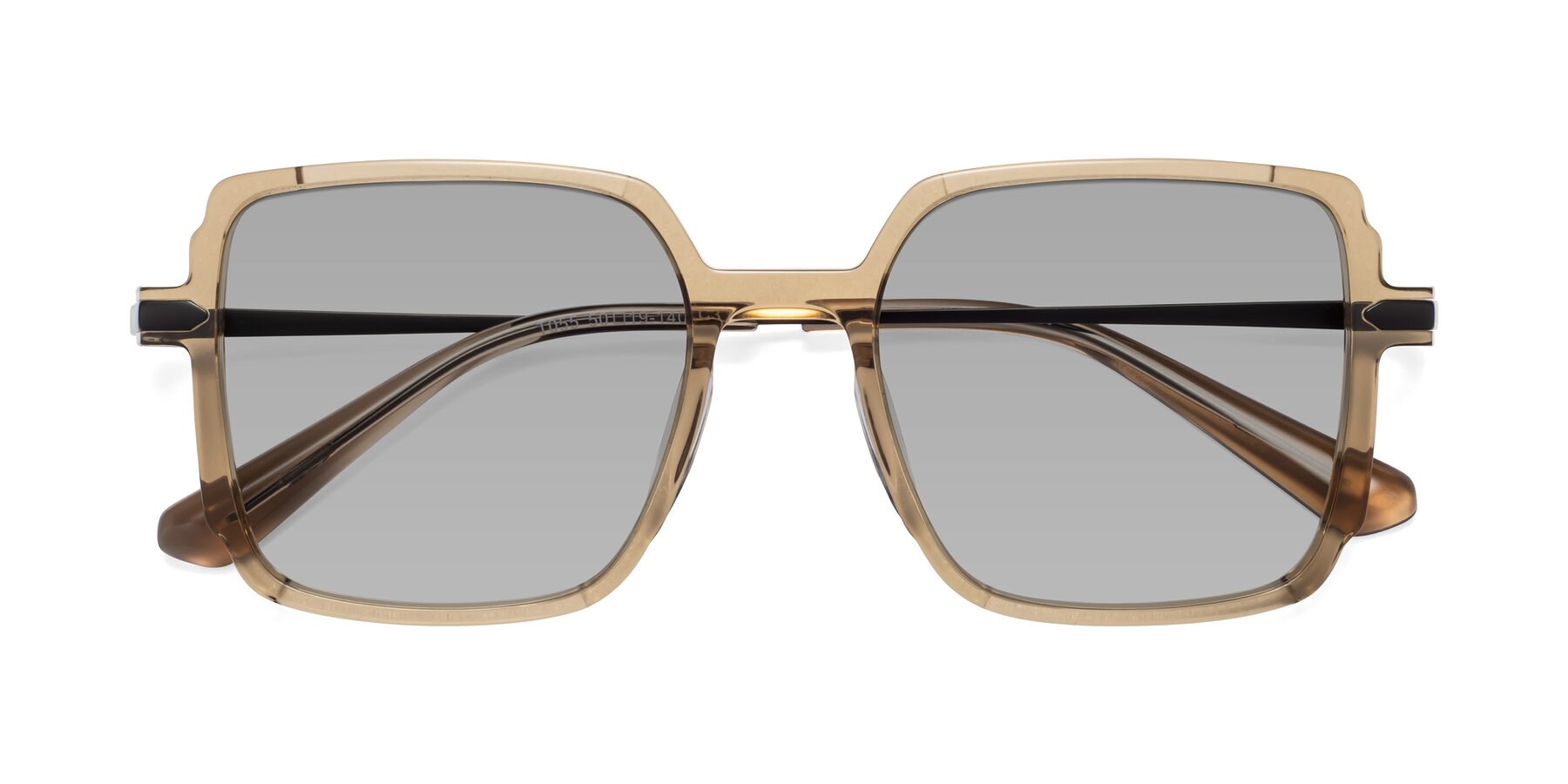 Folded Front of Darlene in Amber with Light Gray Tinted Lenses