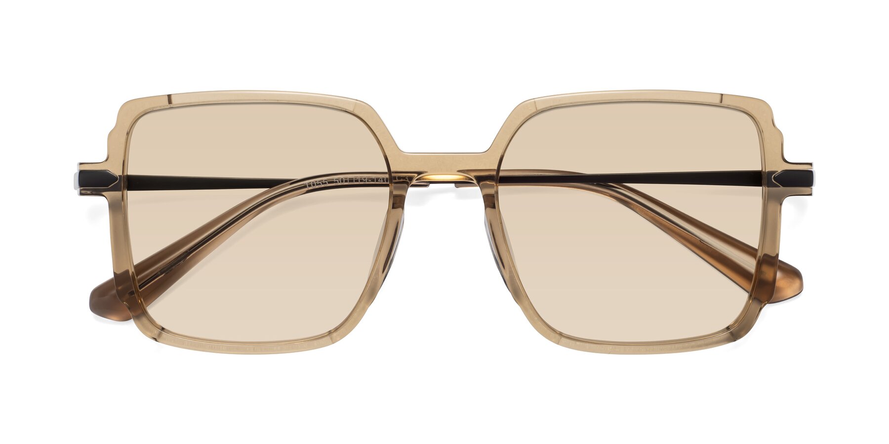 Folded Front of Darlene in Amber with Light Brown Tinted Lenses