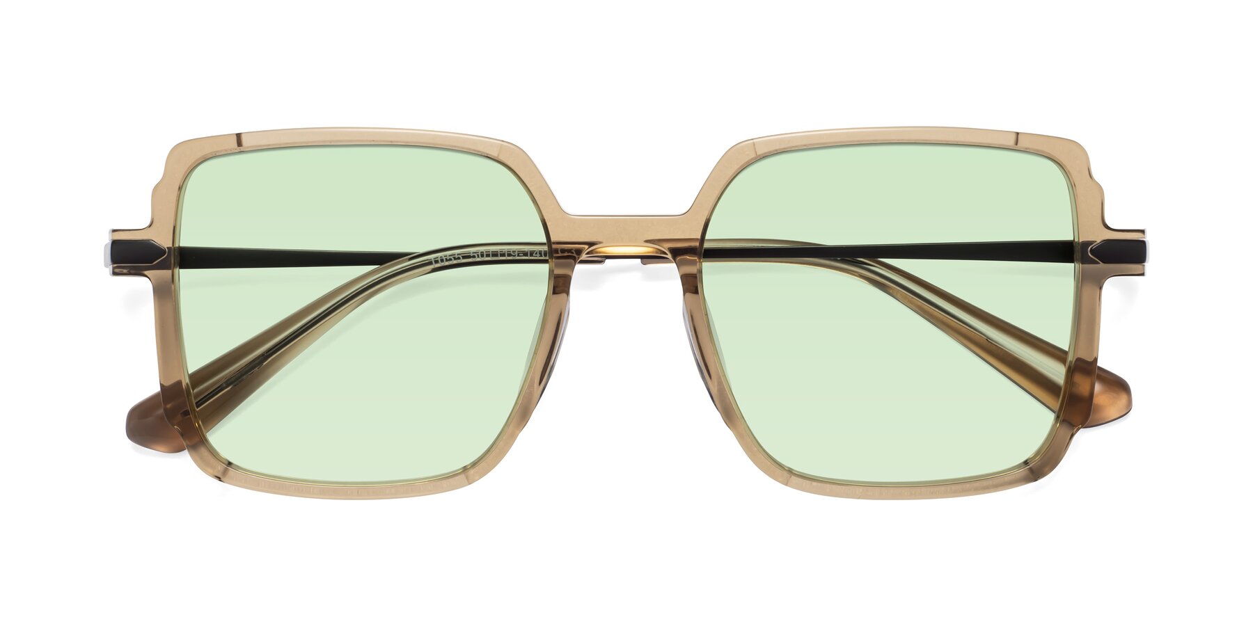 Folded Front of Darlene in Amber with Light Green Tinted Lenses