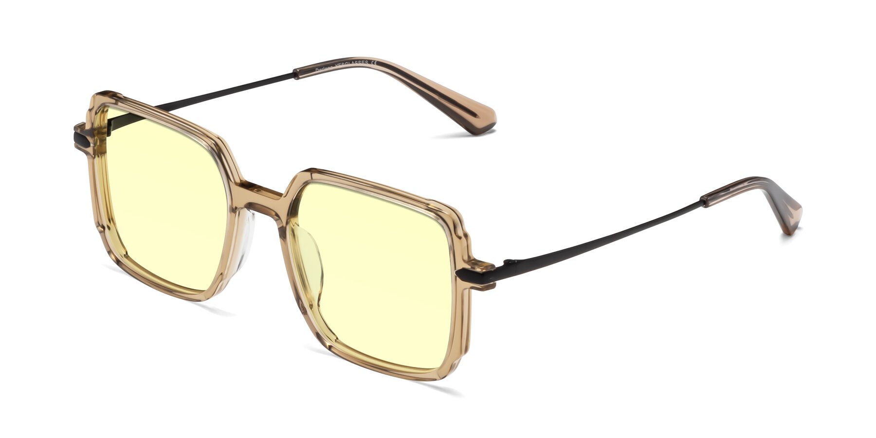 Angle of Darlene in Amber with Light Yellow Tinted Lenses