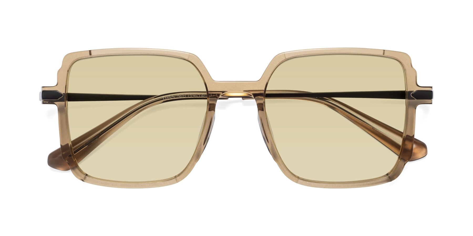Folded Front of Darlene in Amber with Light Champagne Tinted Lenses