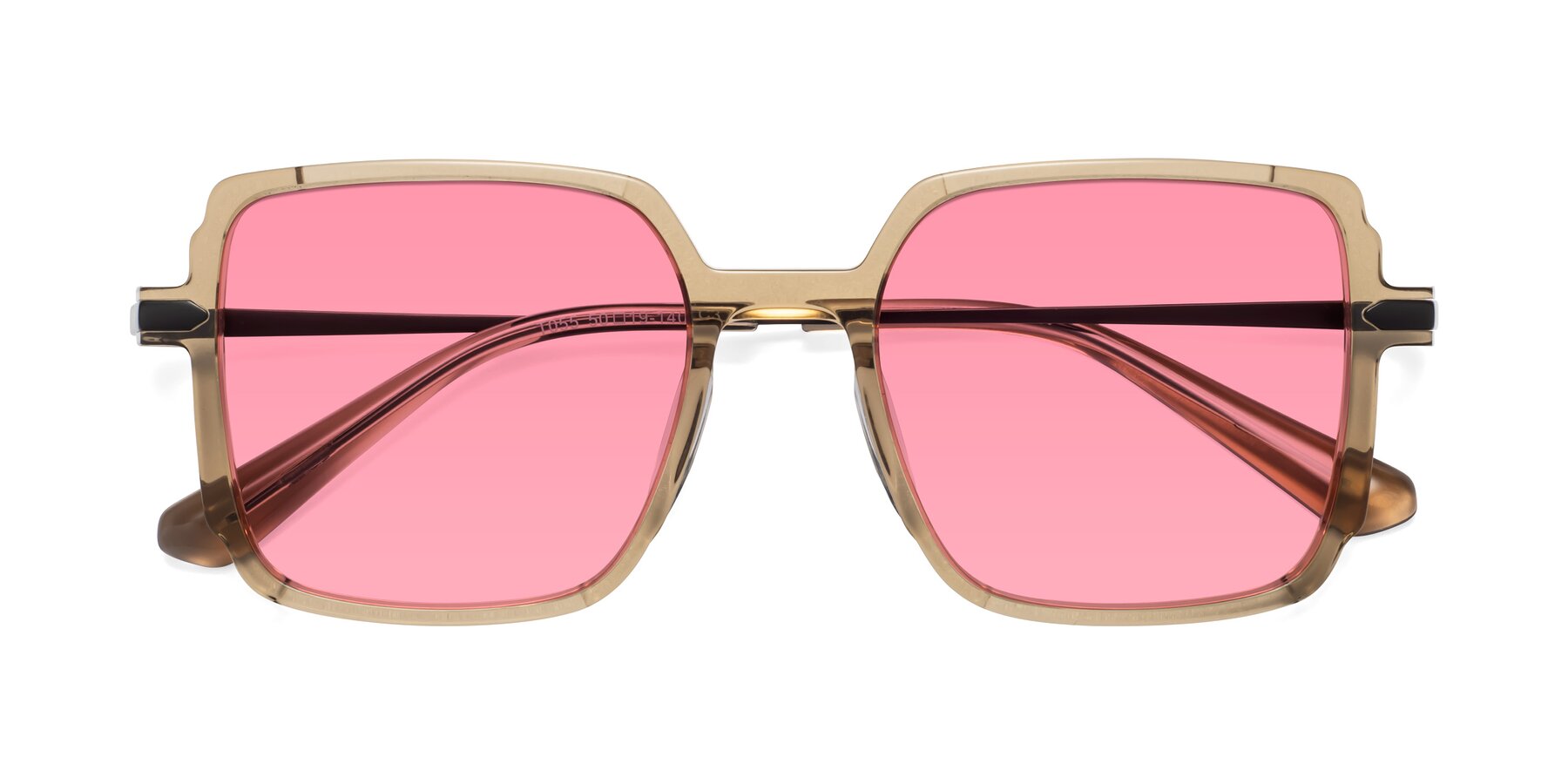Folded Front of Darlene in Amber with Pink Tinted Lenses
