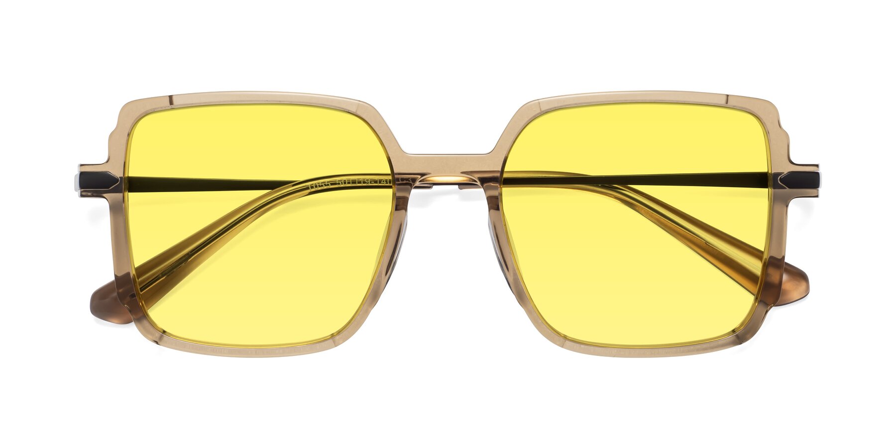 Folded Front of Darlene in Amber with Medium Yellow Tinted Lenses