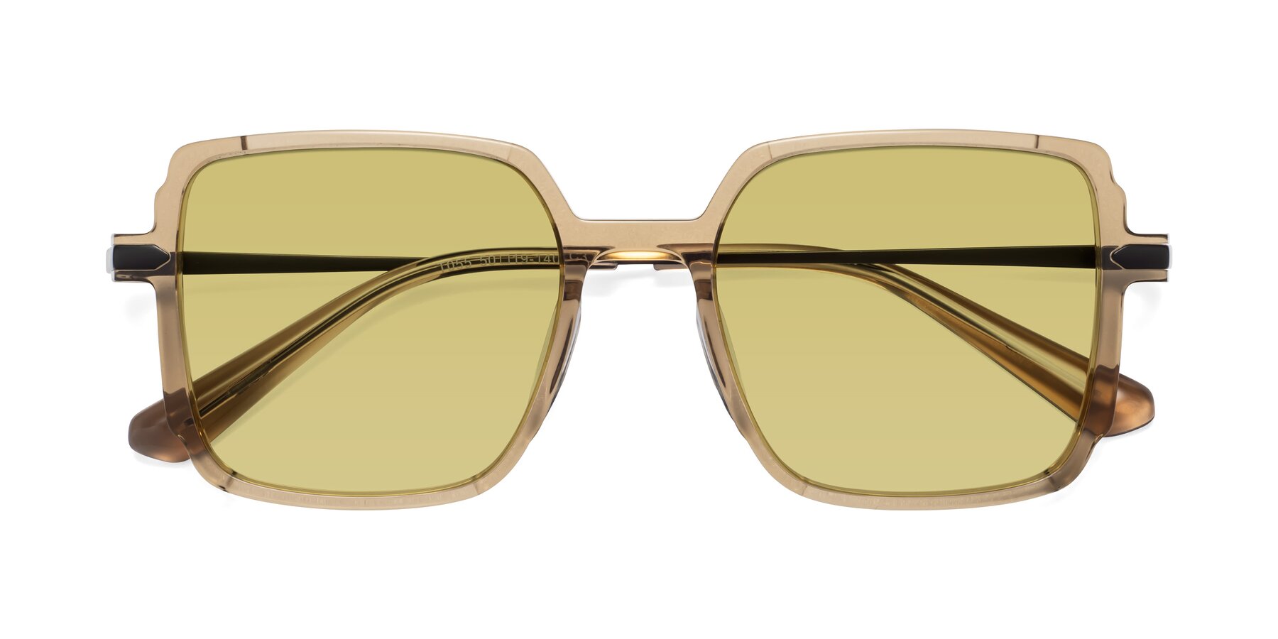 Folded Front of Darlene in Amber with Medium Champagne Tinted Lenses