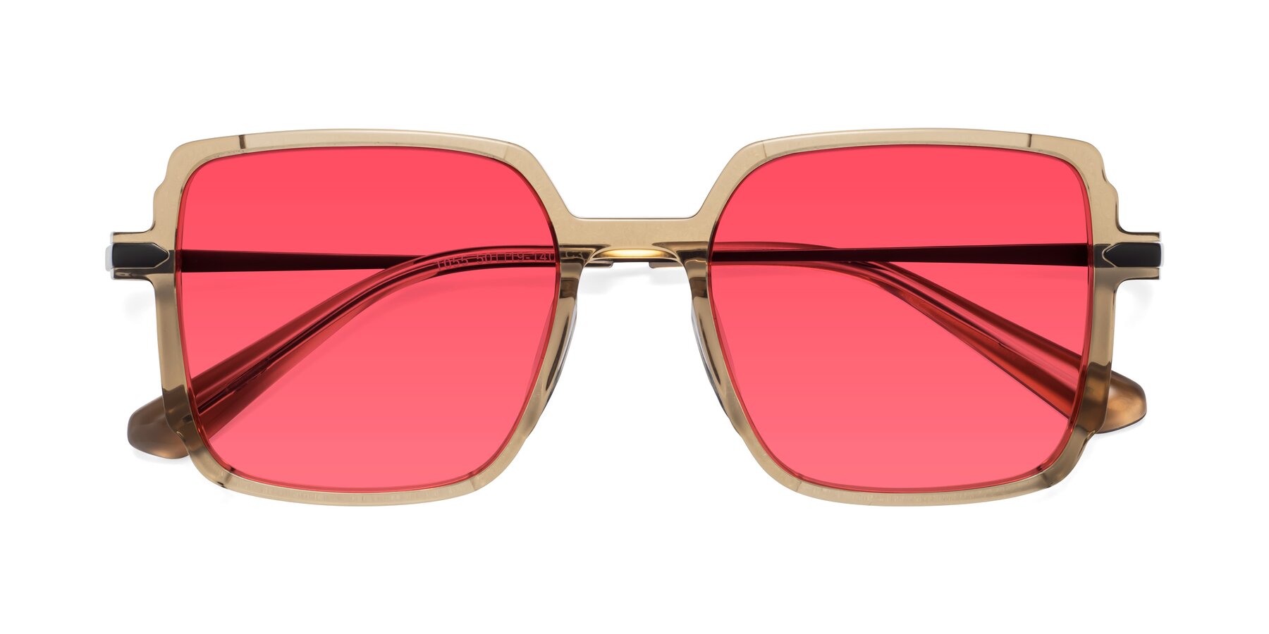 Folded Front of Darlene in Amber with Red Tinted Lenses