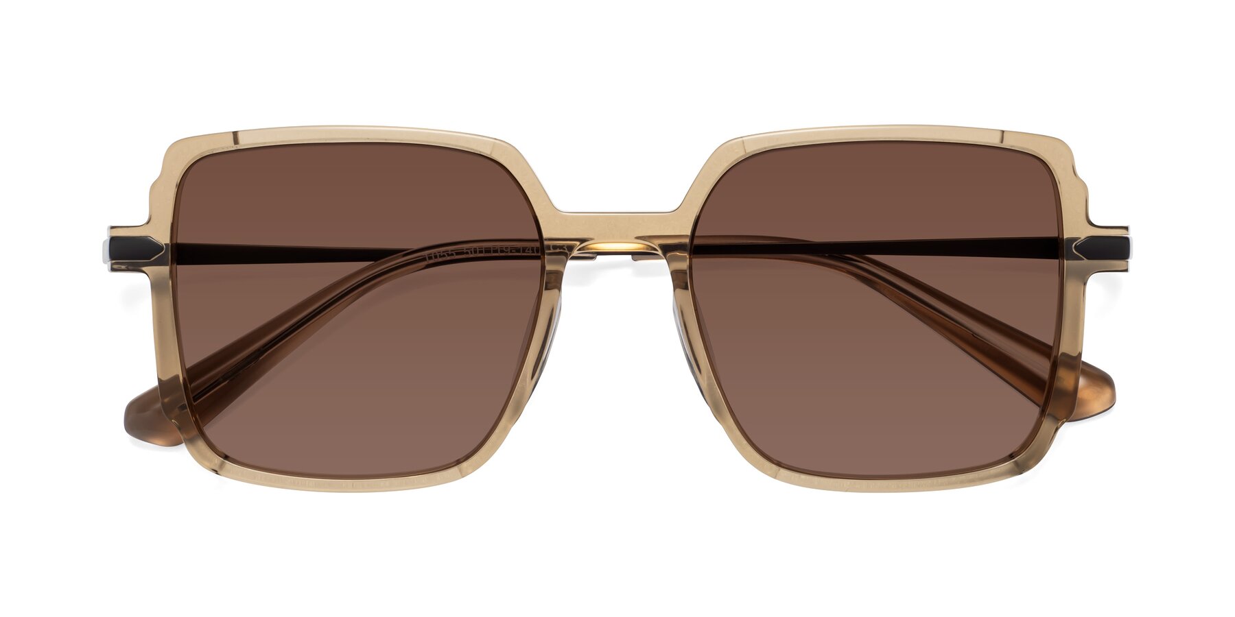 Folded Front of Darlene in Amber with Brown Tinted Lenses