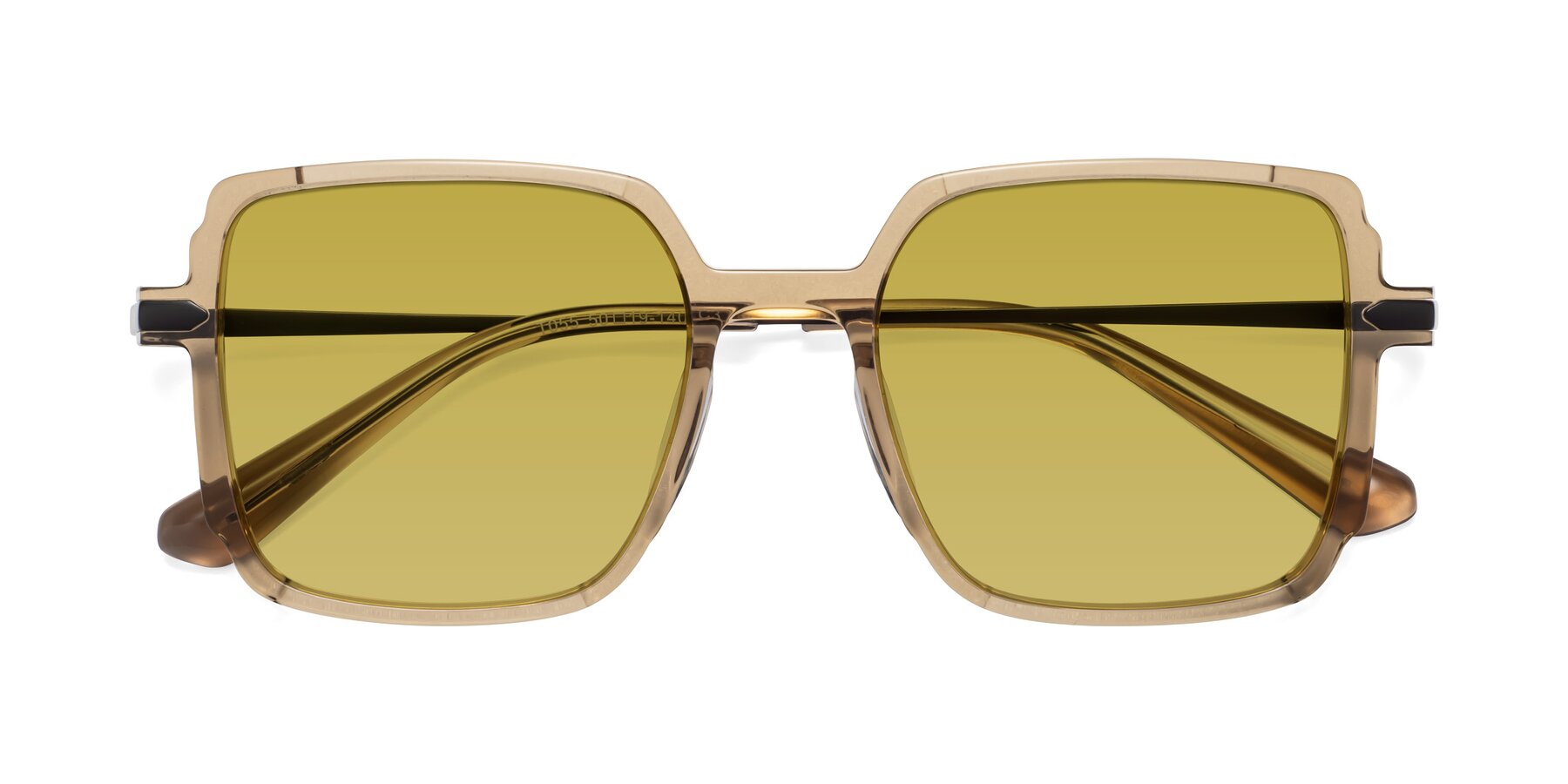 Folded Front of Darlene in Amber with Champagne Tinted Lenses