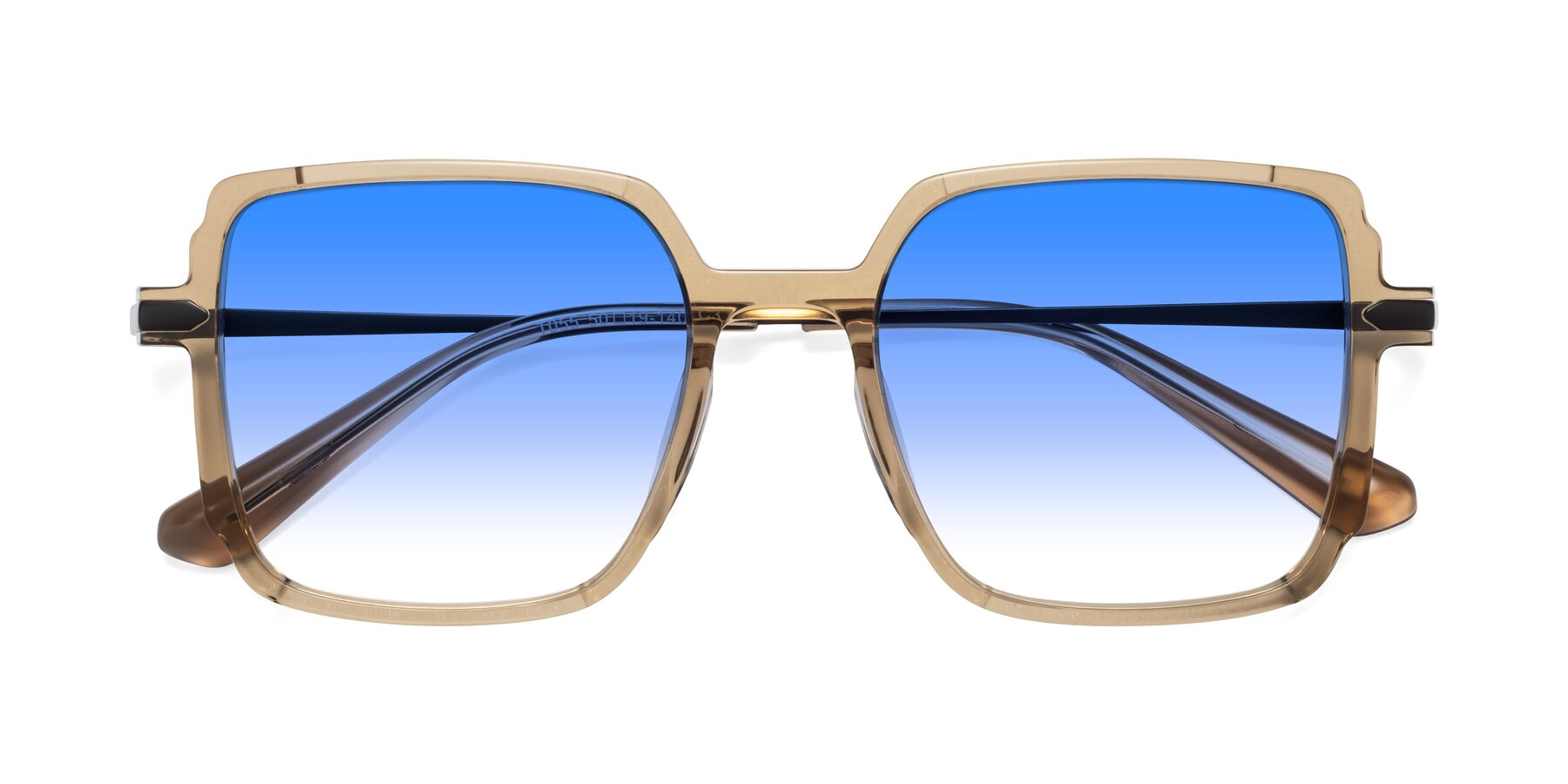 Folded Front of Darlene in Amber with Blue Gradient Lenses