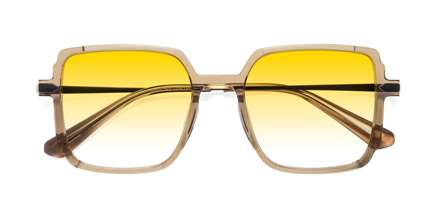 Folded Front of Darlene in Amber with Yellow Gradient Lenses