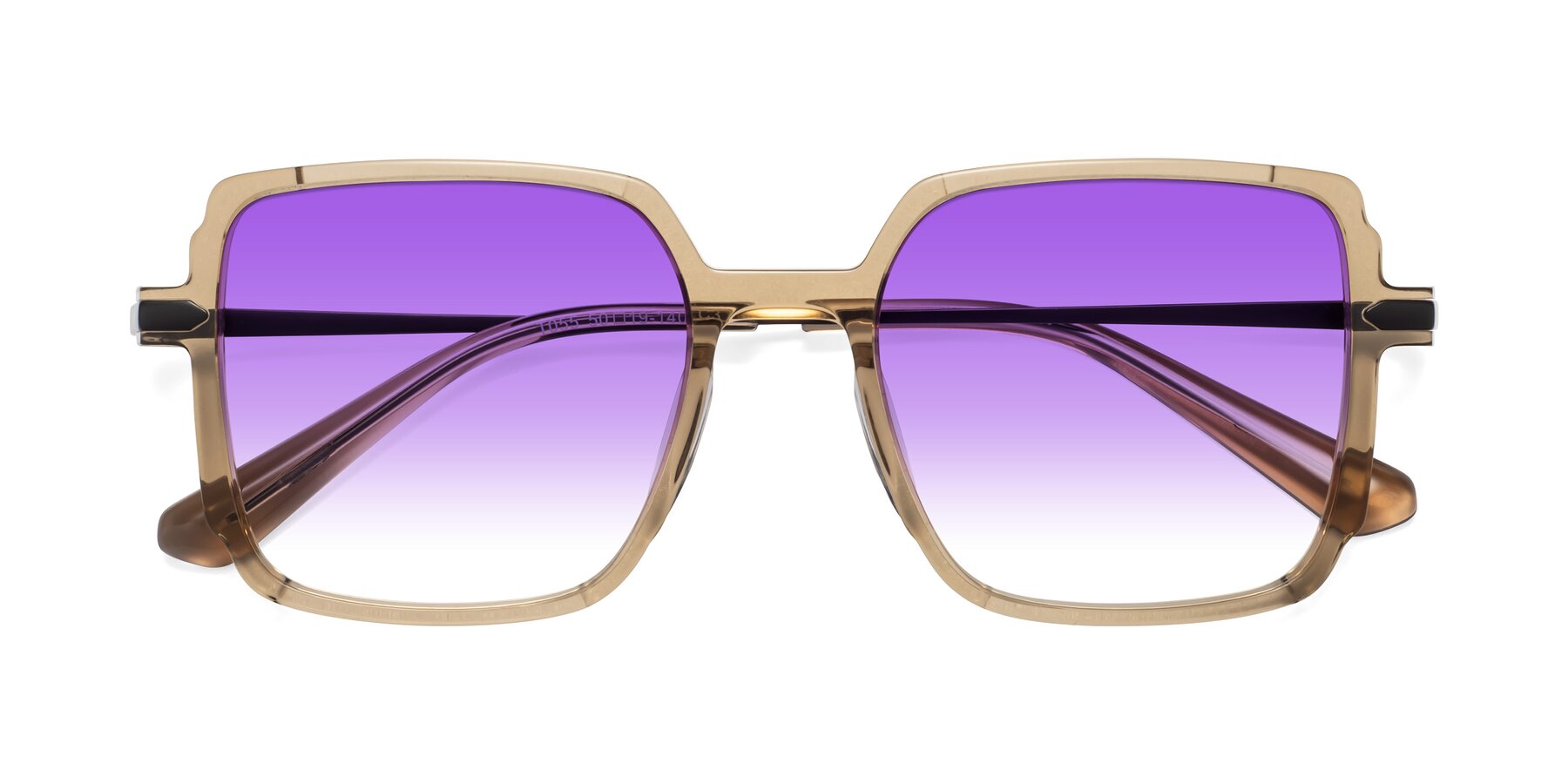 Folded Front of Darlene in Amber with Purple Gradient Lenses