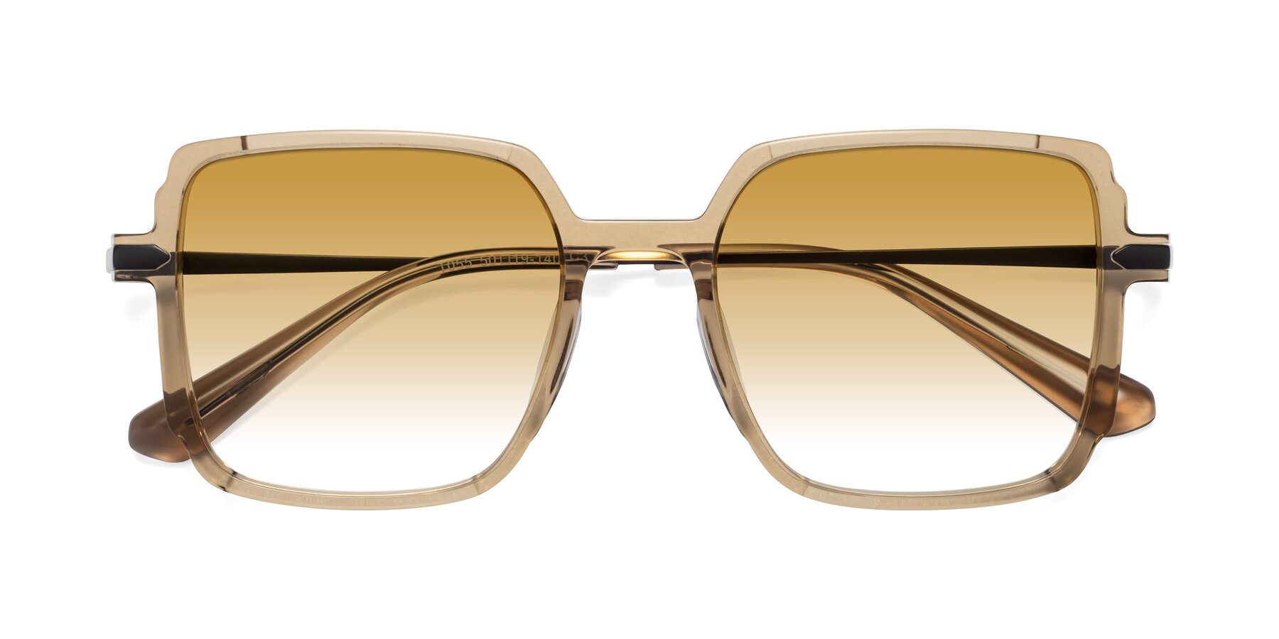 Folded Front of Darlene in Amber with Champagne Gradient Lenses