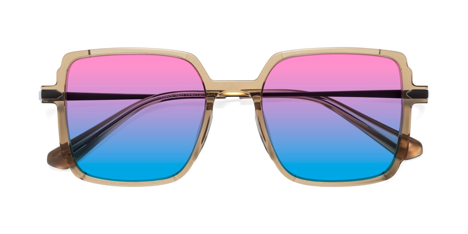 Folded Front of Darlene in Amber with Pink / Blue Gradient Lenses