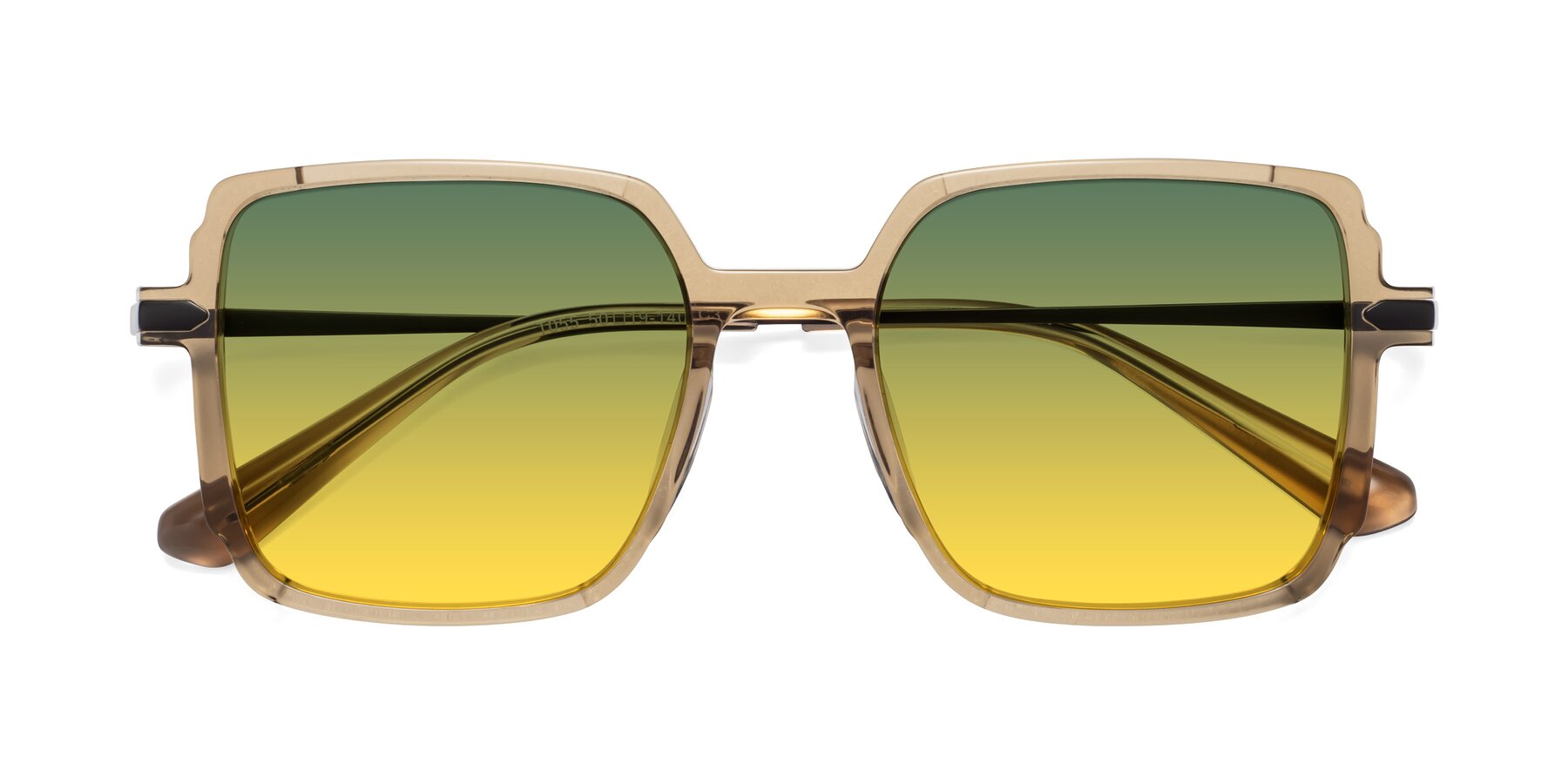 Folded Front of Darlene in Amber with Green / Yellow Gradient Lenses