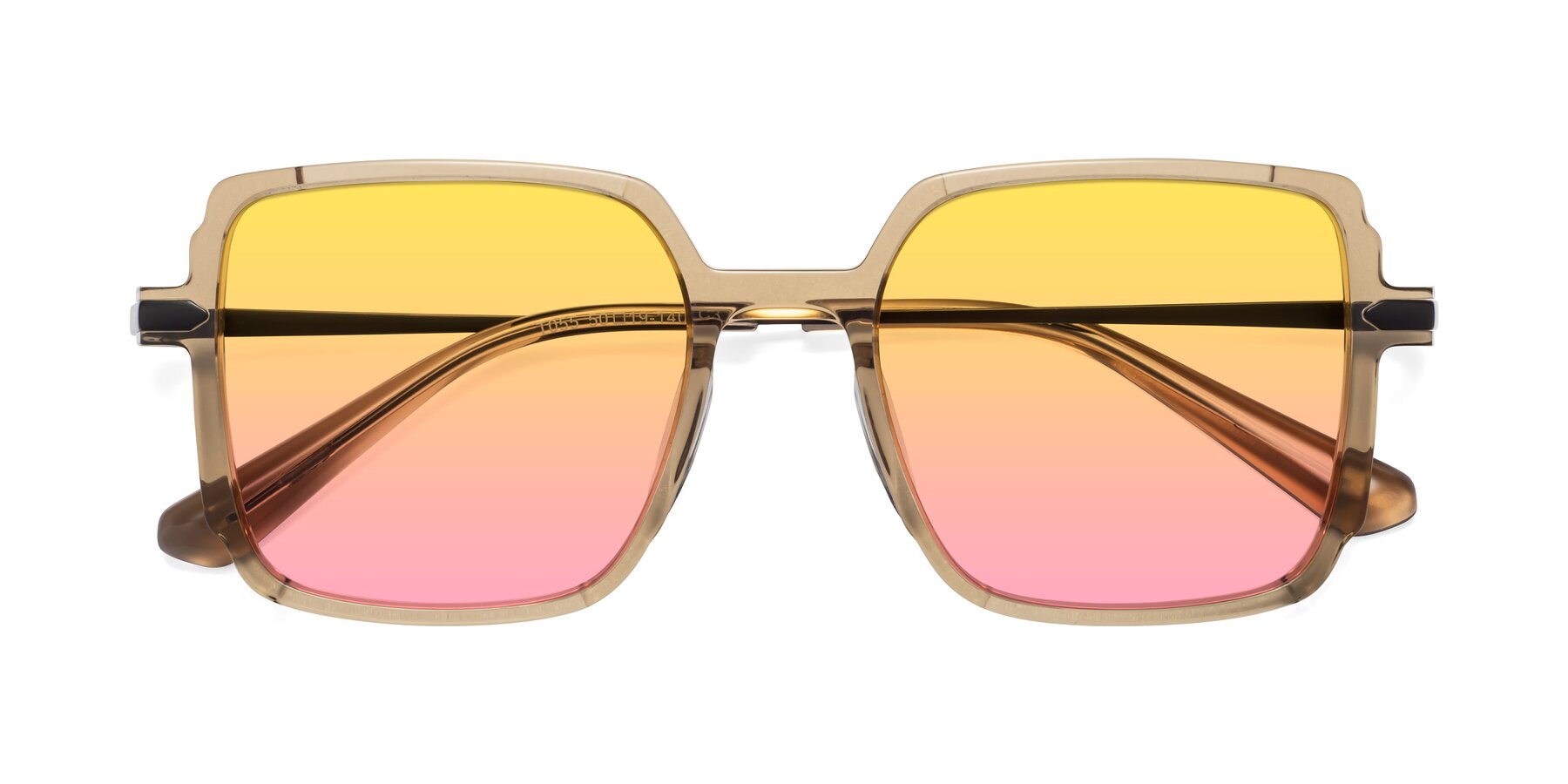 Folded Front of Darlene in Amber with Yellow / Pink Gradient Lenses