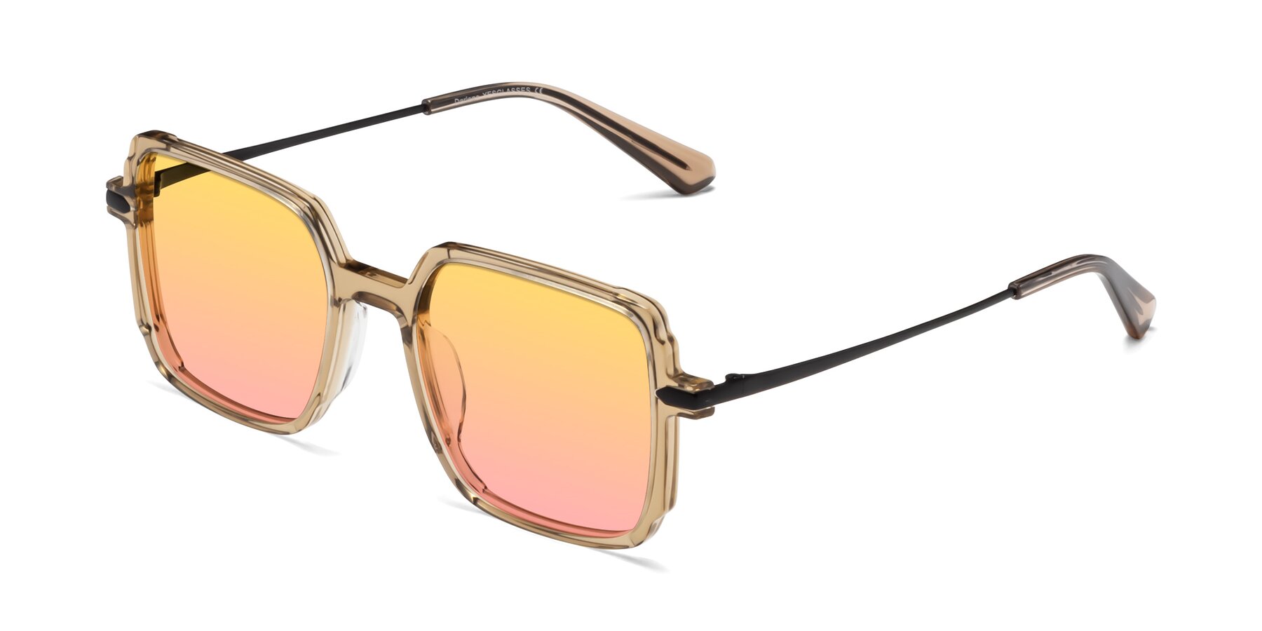 Angle of Darlene in Amber with Yellow / Pink Gradient Lenses