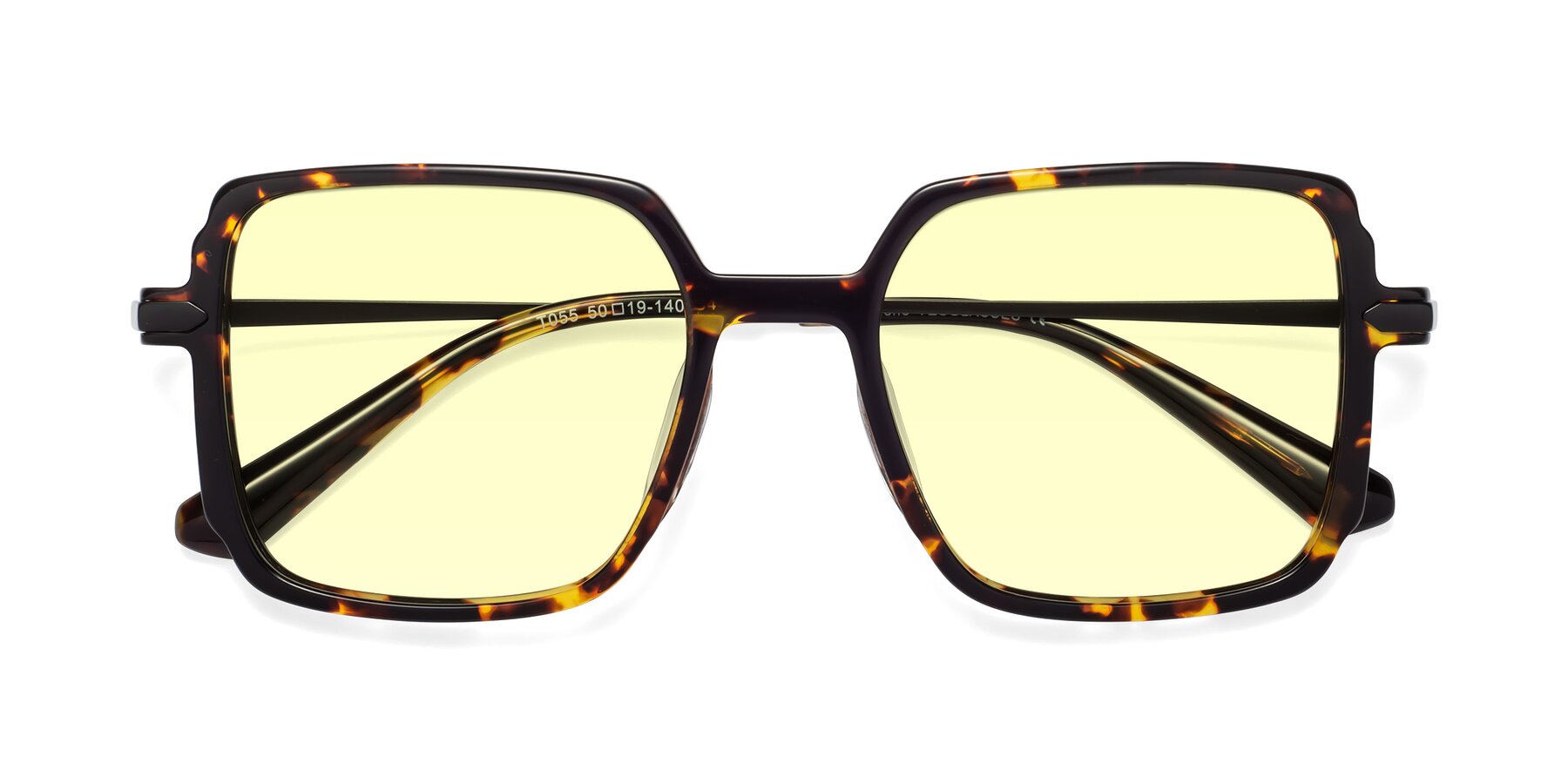 Folded Front of Darlene in Tortoise with Light Yellow Tinted Lenses