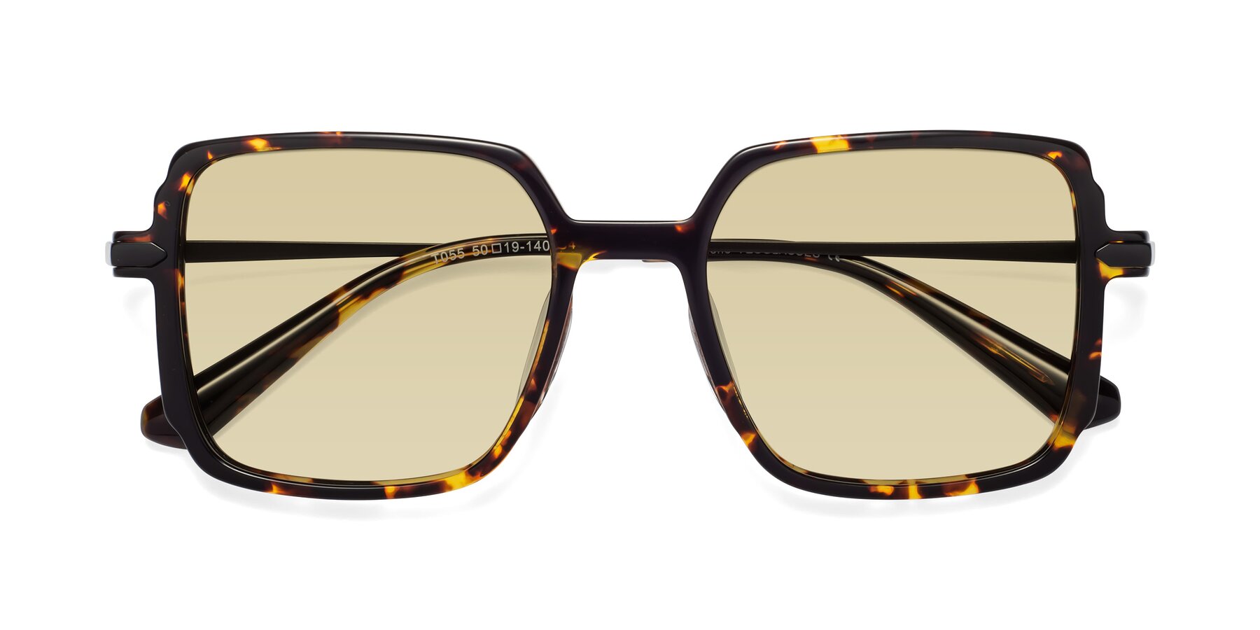 Folded Front of Darlene in Tortoise with Light Champagne Tinted Lenses