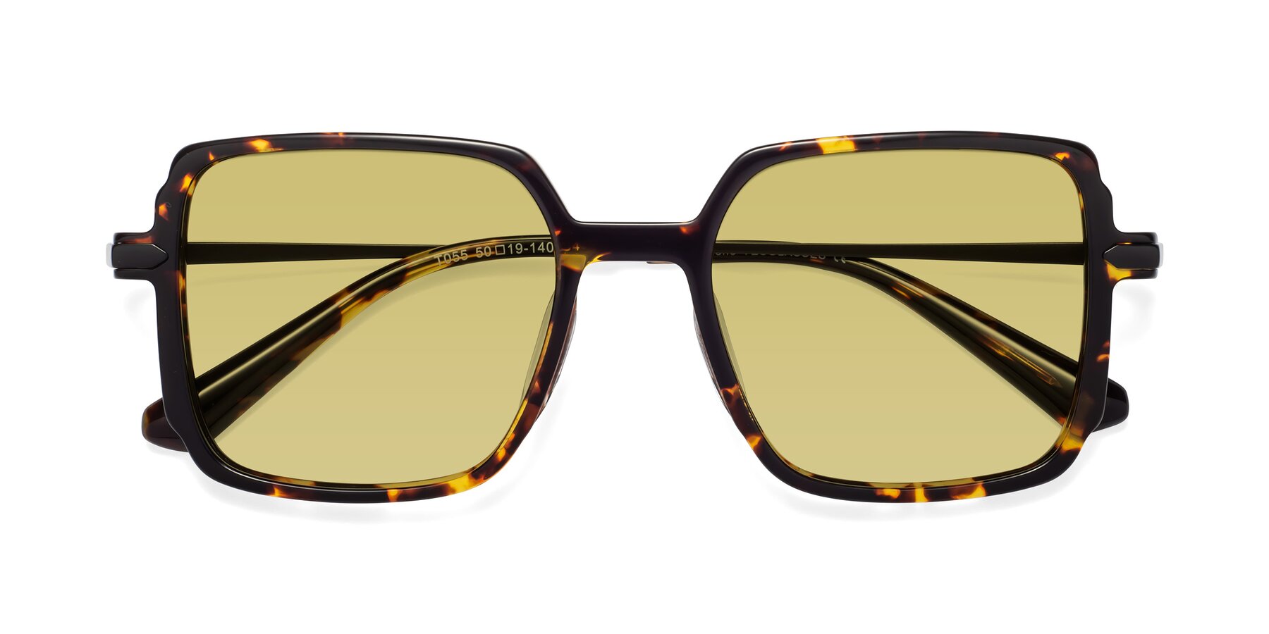 Folded Front of Darlene in Tortoise with Medium Champagne Tinted Lenses