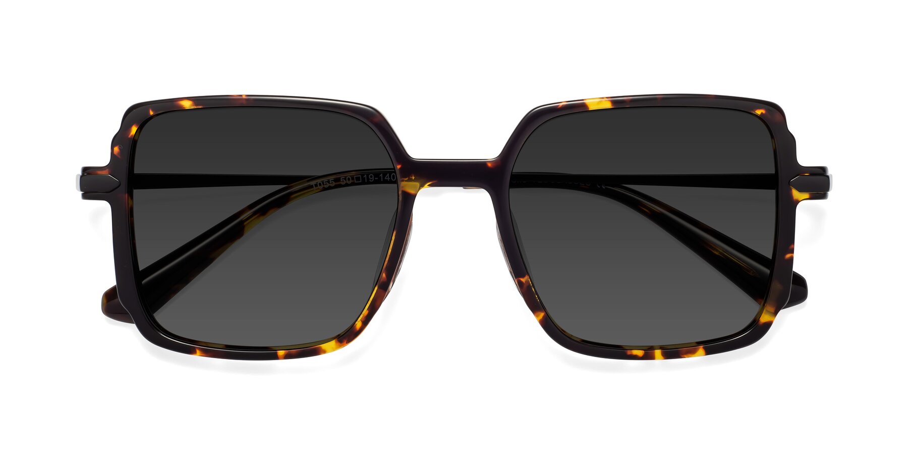 Folded Front of Darlene in Tortoise with Gray Tinted Lenses