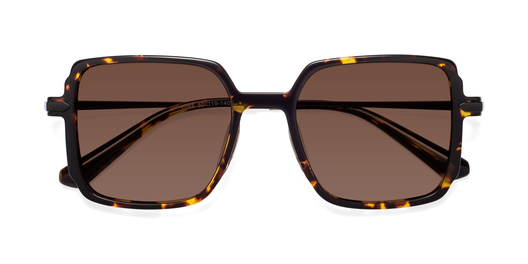 Folded Front of Darlene in Tortoise with Brown Tinted Lenses