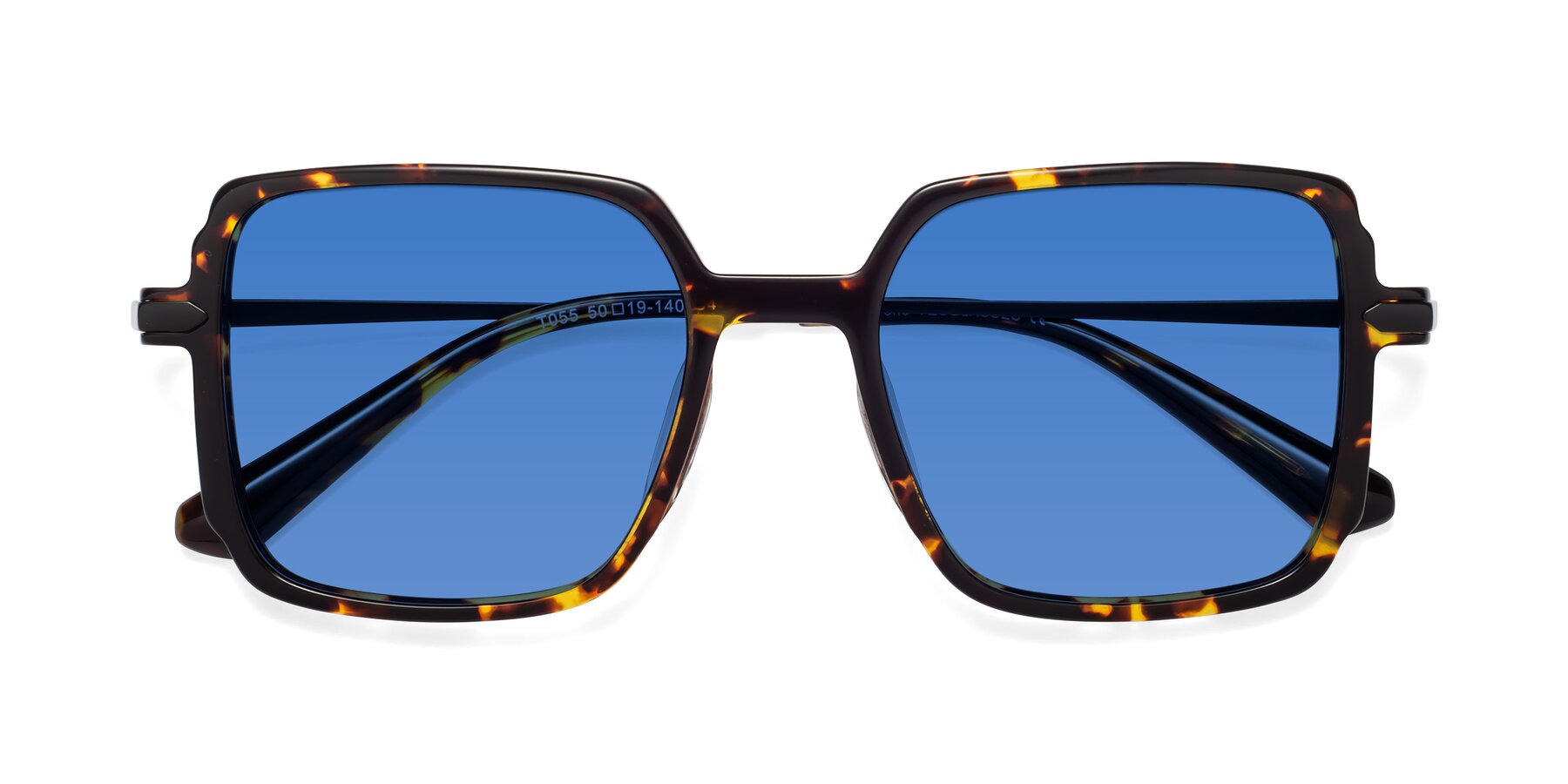 Folded Front of Darlene in Tortoise with Blue Tinted Lenses