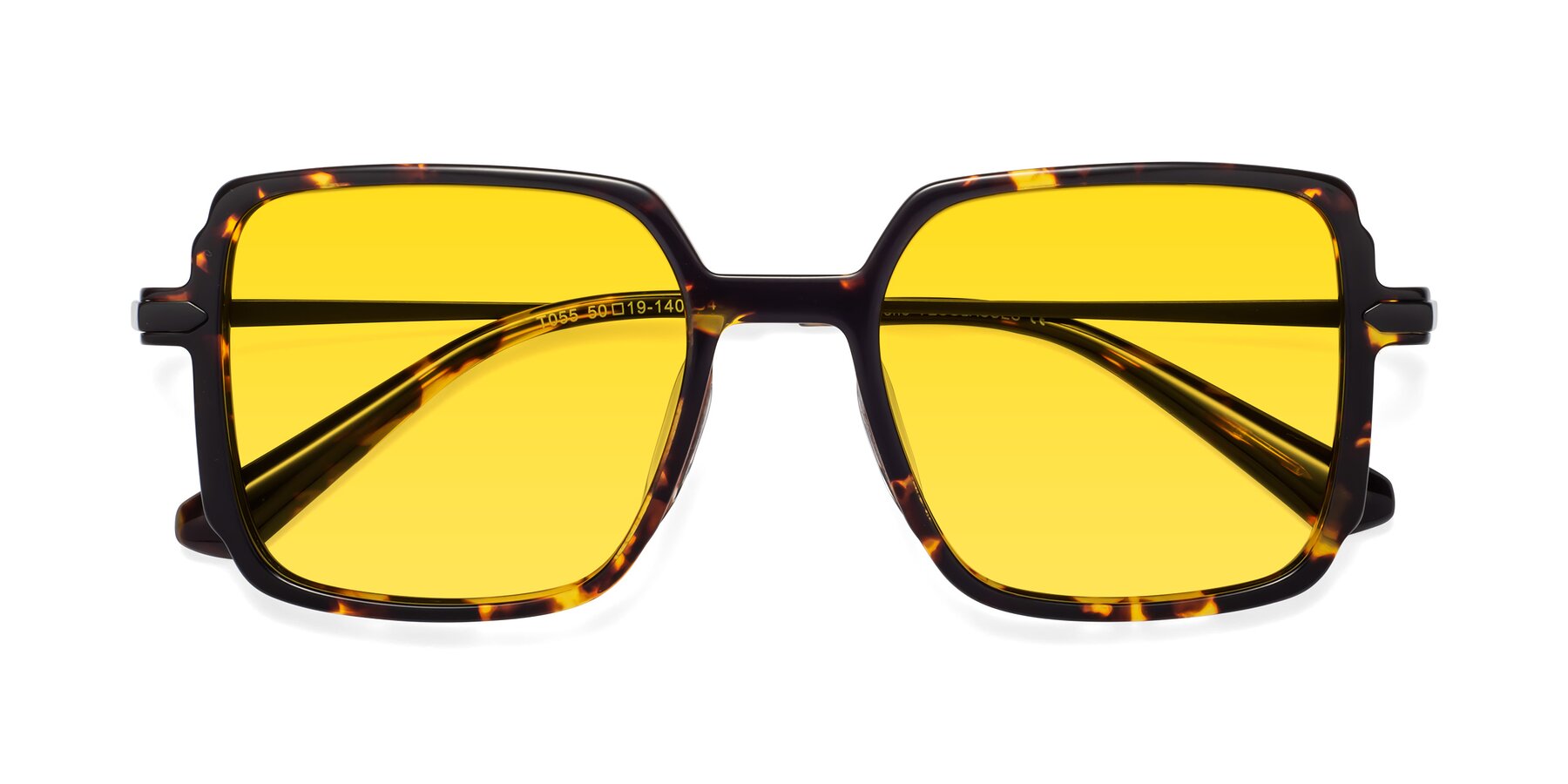 Folded Front of Darlene in Tortoise with Yellow Tinted Lenses