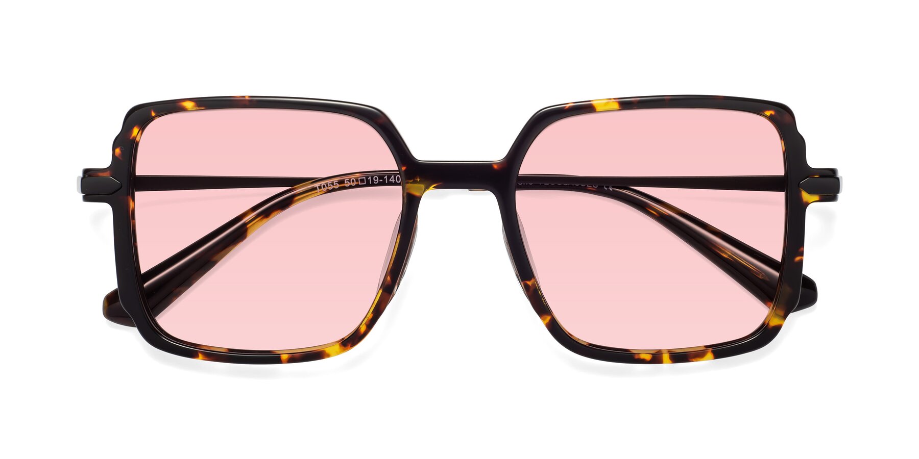 Folded Front of Darlene in Tortoise with Light Garnet Tinted Lenses