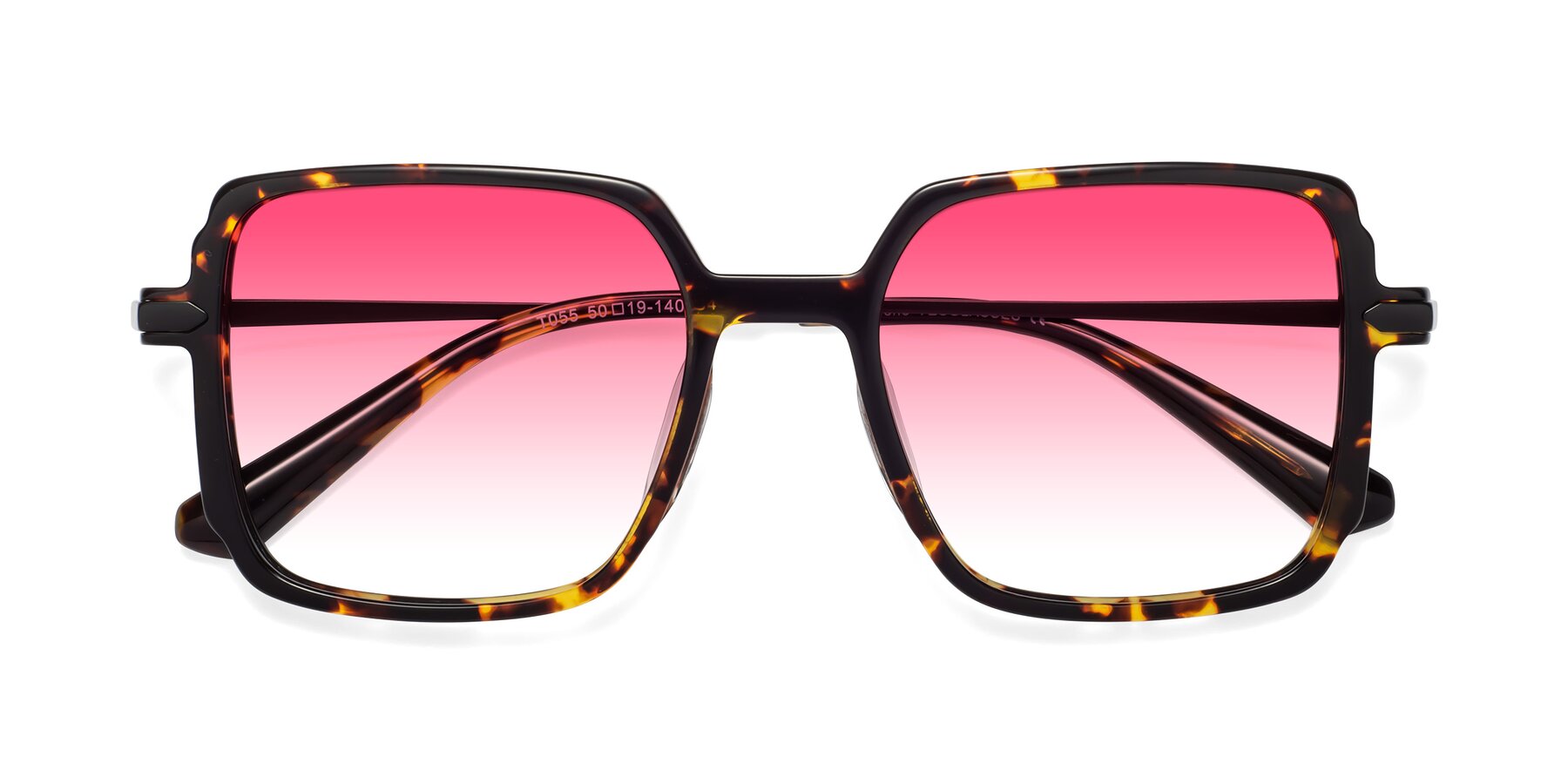 Folded Front of Darlene in Tortoise with Pink Gradient Lenses