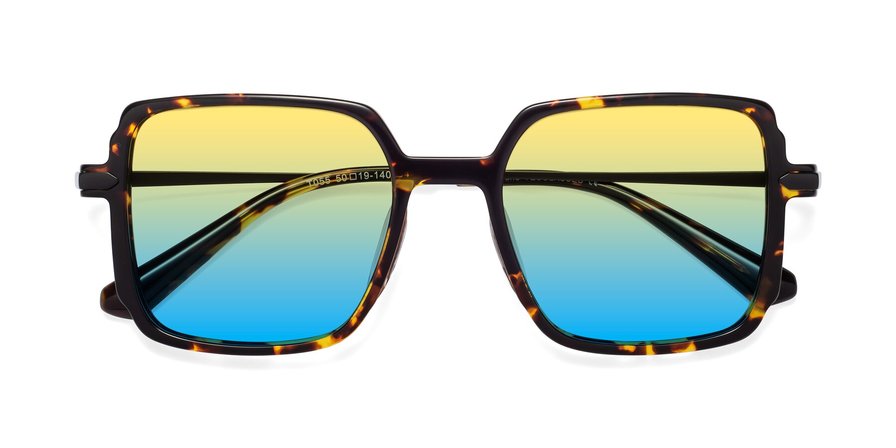 Folded Front of Darlene in Tortoise with Yellow / Blue Gradient Lenses