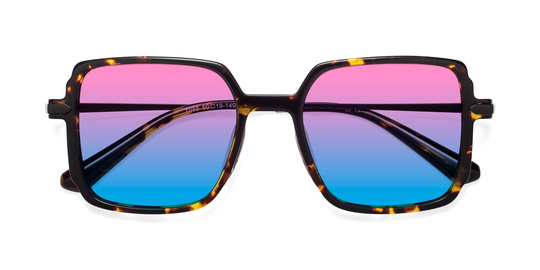 Folded Front of Darlene in Tortoise with Pink / Blue Gradient Lenses
