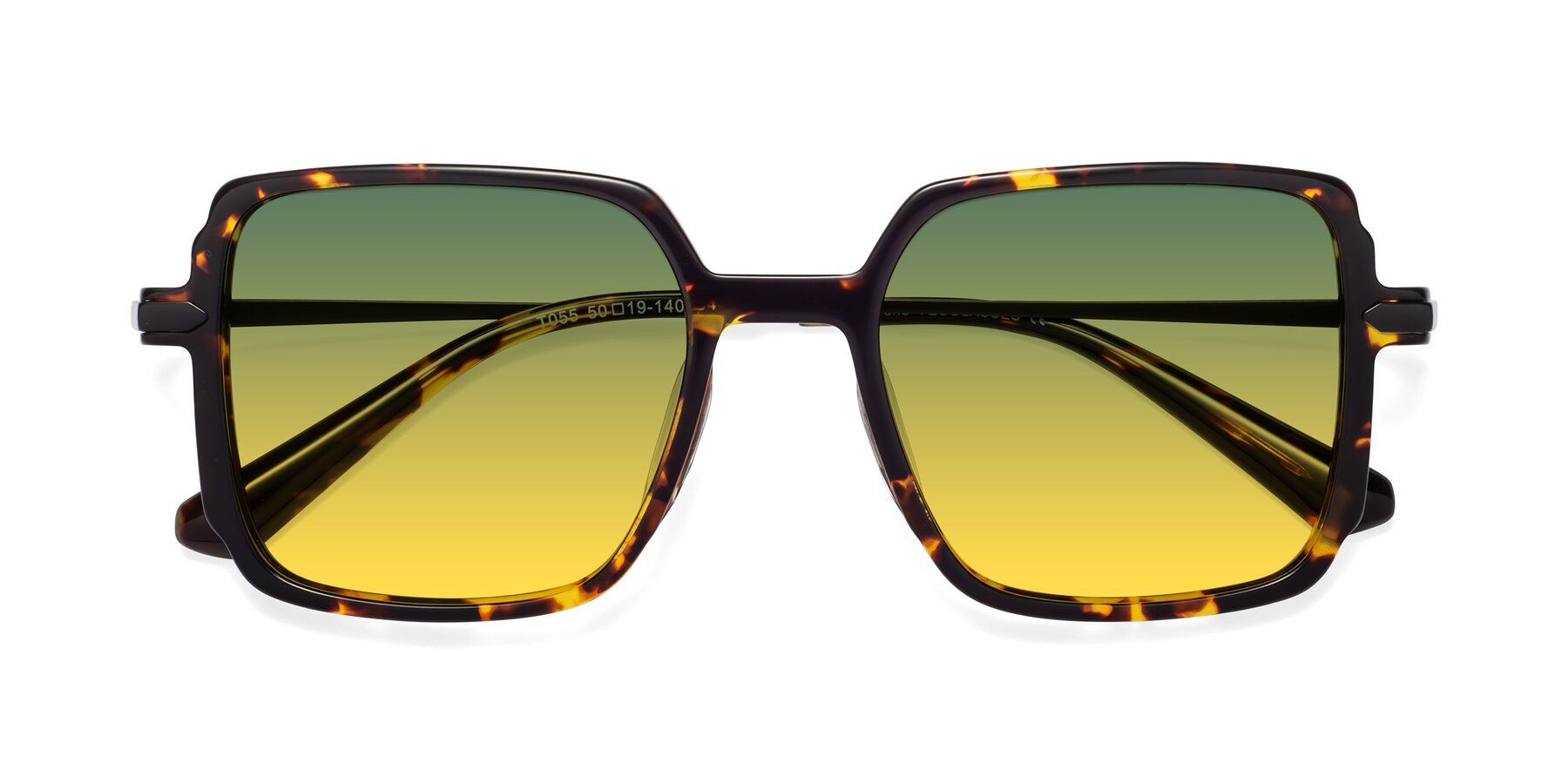 Folded Front of Darlene in Tortoise with Green / Yellow Gradient Lenses