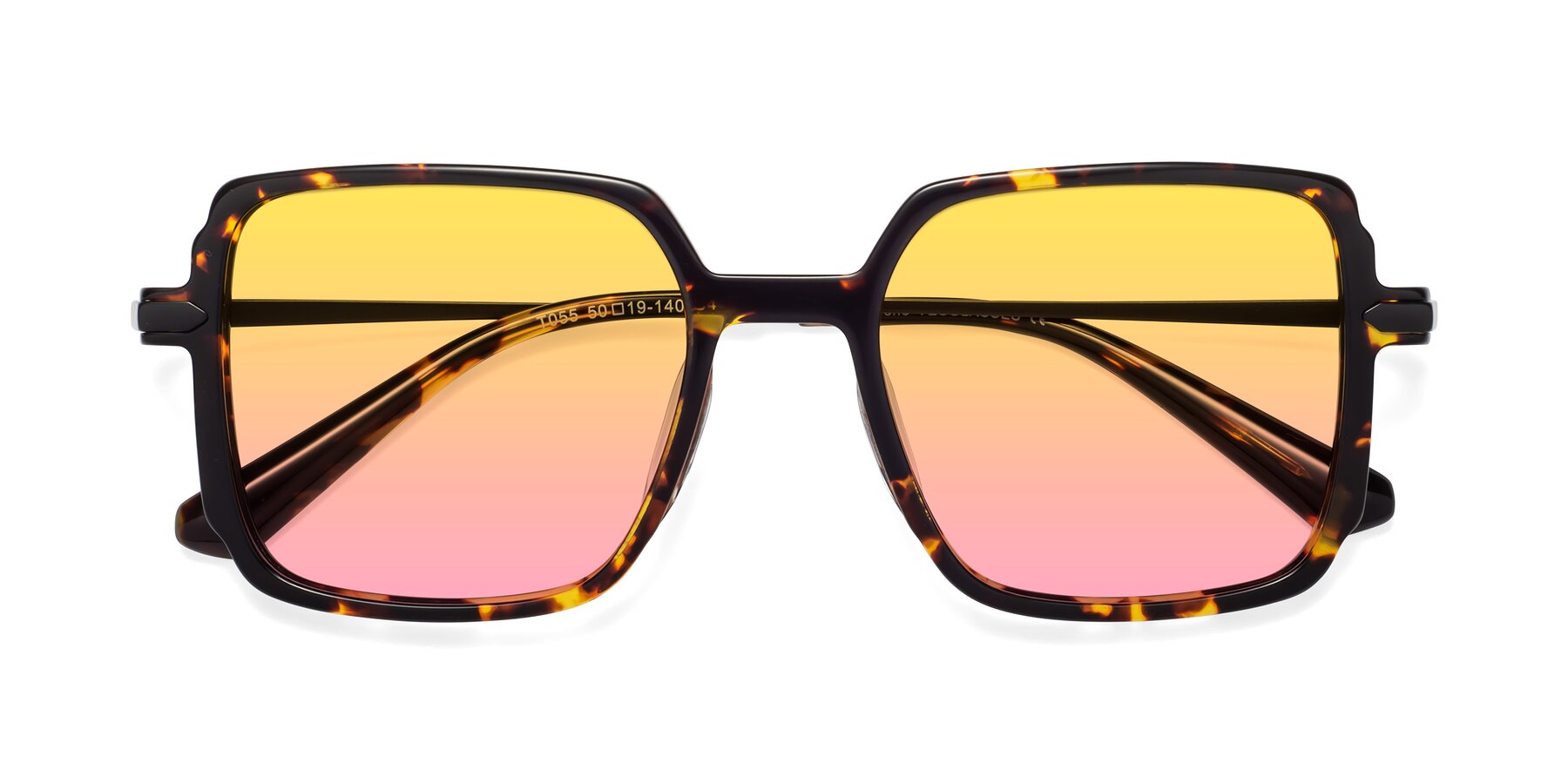 Folded Front of Darlene in Tortoise with Yellow / Pink Gradient Lenses