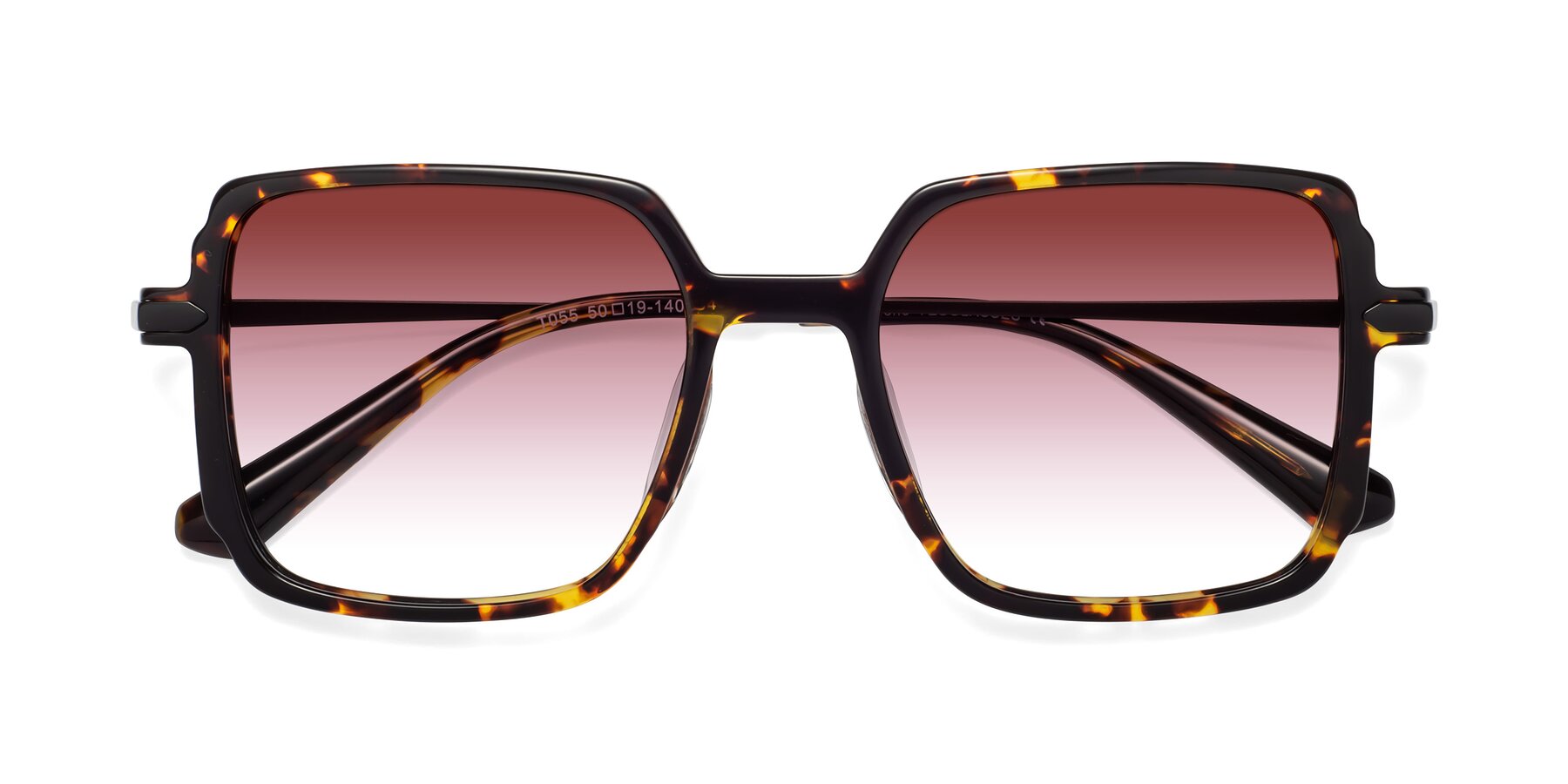 Folded Front of Darlene in Tortoise with Garnet Gradient Lenses