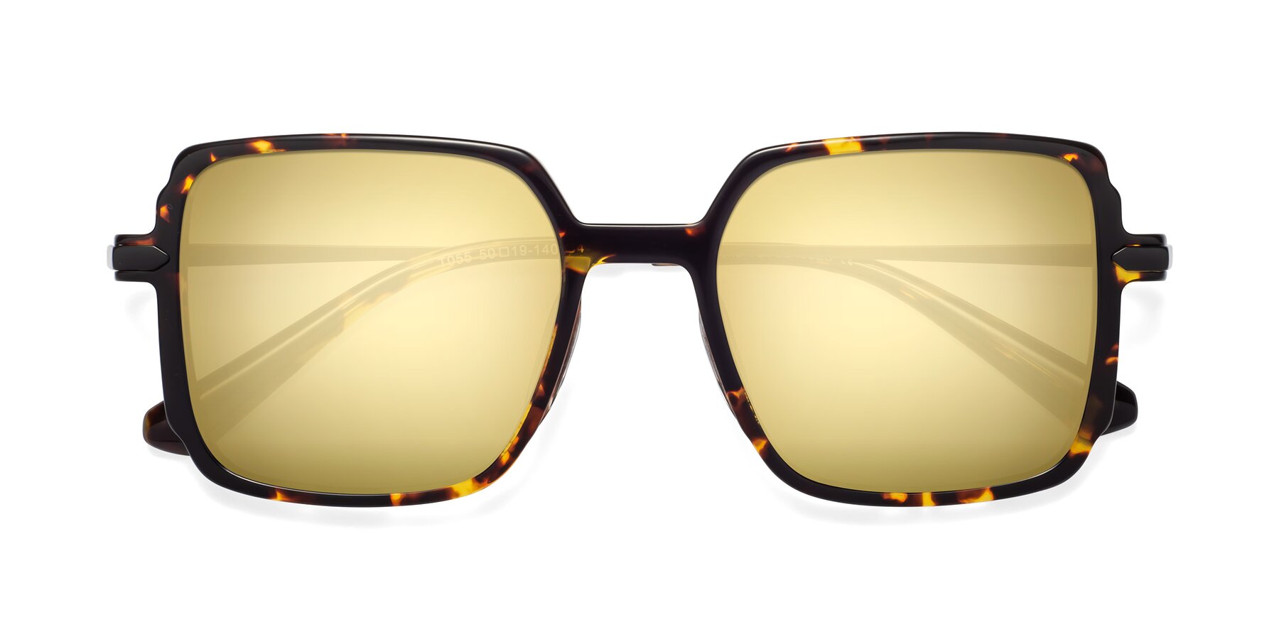 Folded Front of Darlene in Tortoise with Gold Mirrored Lenses
