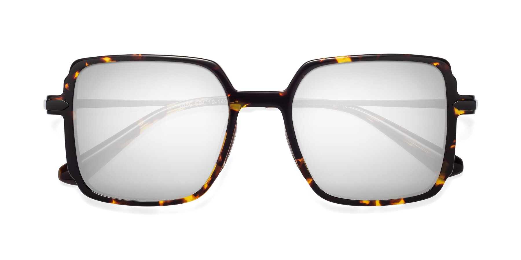 Folded Front of Darlene in Tortoise with Silver Mirrored Lenses