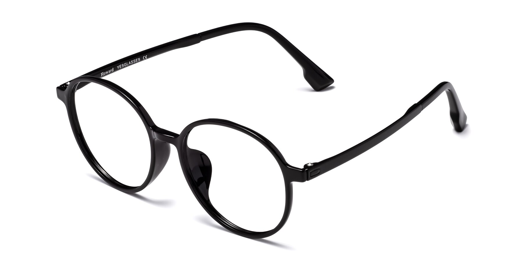 Angle of Howard in Black with Clear Eyeglass Lenses