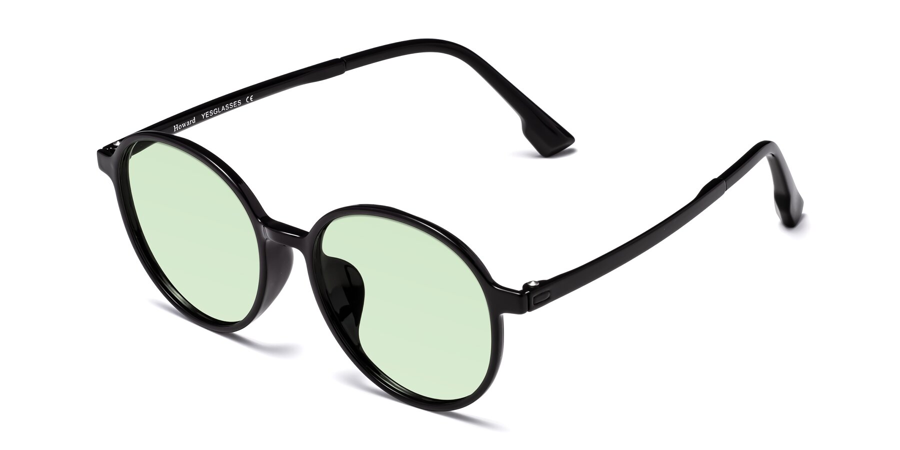 Angle of Howard in Black with Light Green Tinted Lenses