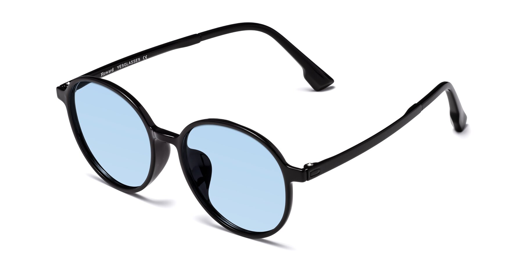Angle of Howard in Black with Light Blue Tinted Lenses