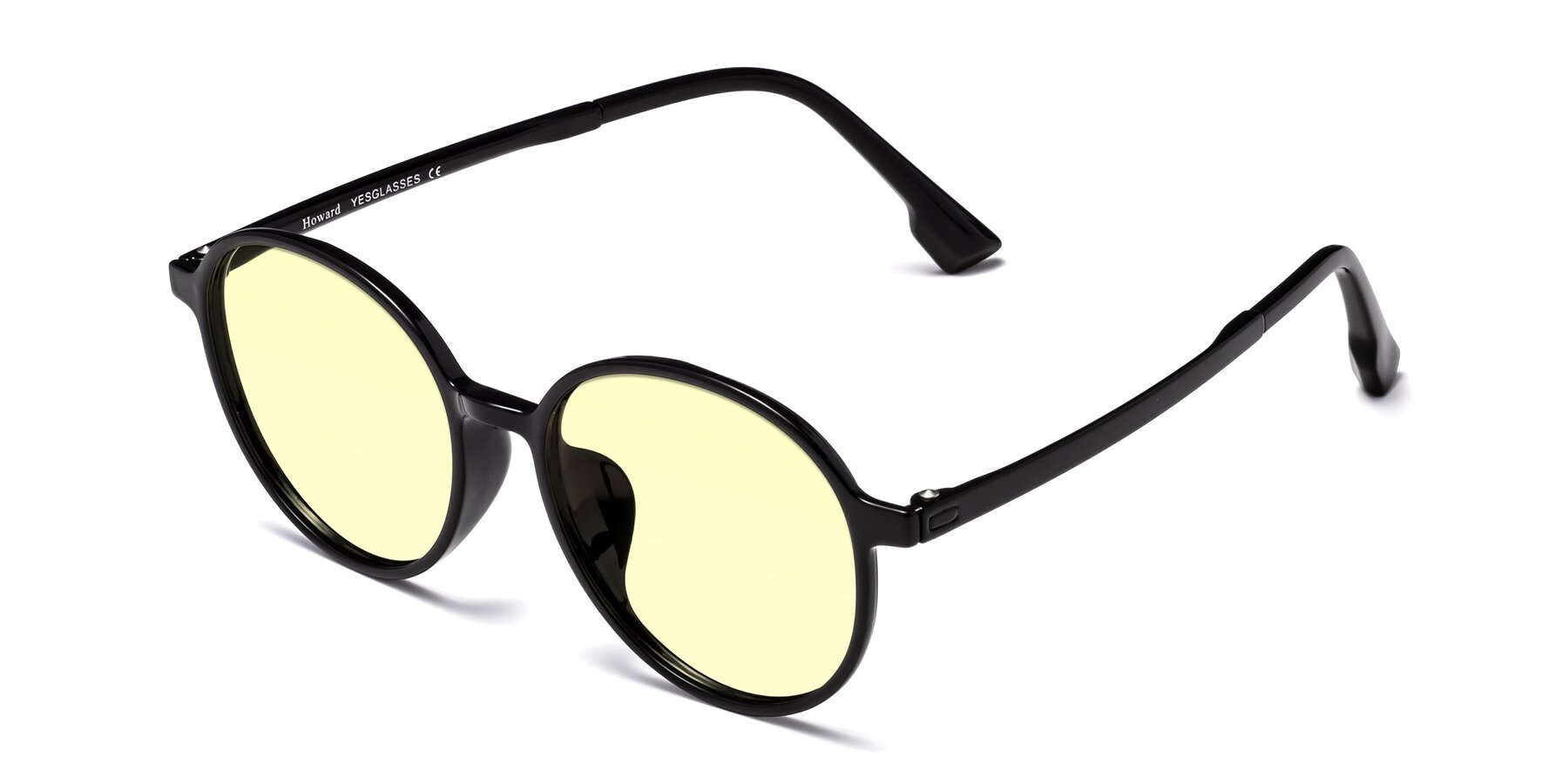 Angle of Howard in Black with Light Yellow Tinted Lenses