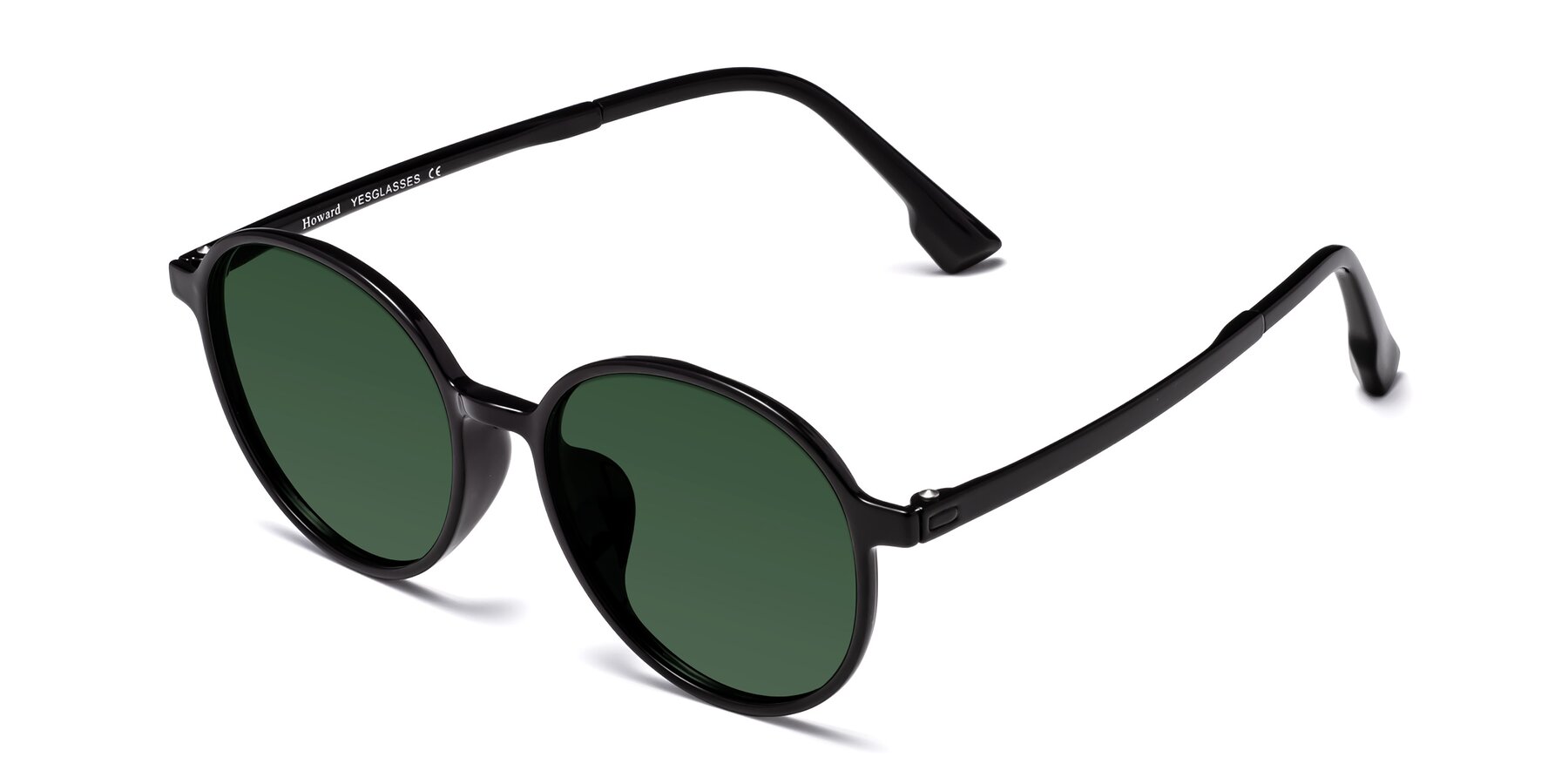 Angle of Howard in Black with Green Tinted Lenses
