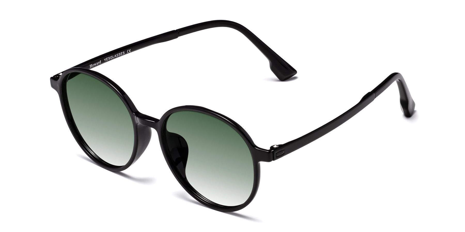 Angle of Howard in Black with Green Gradient Lenses