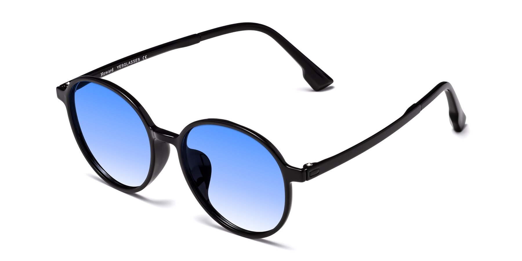 Angle of Howard in Black with Blue Gradient Lenses