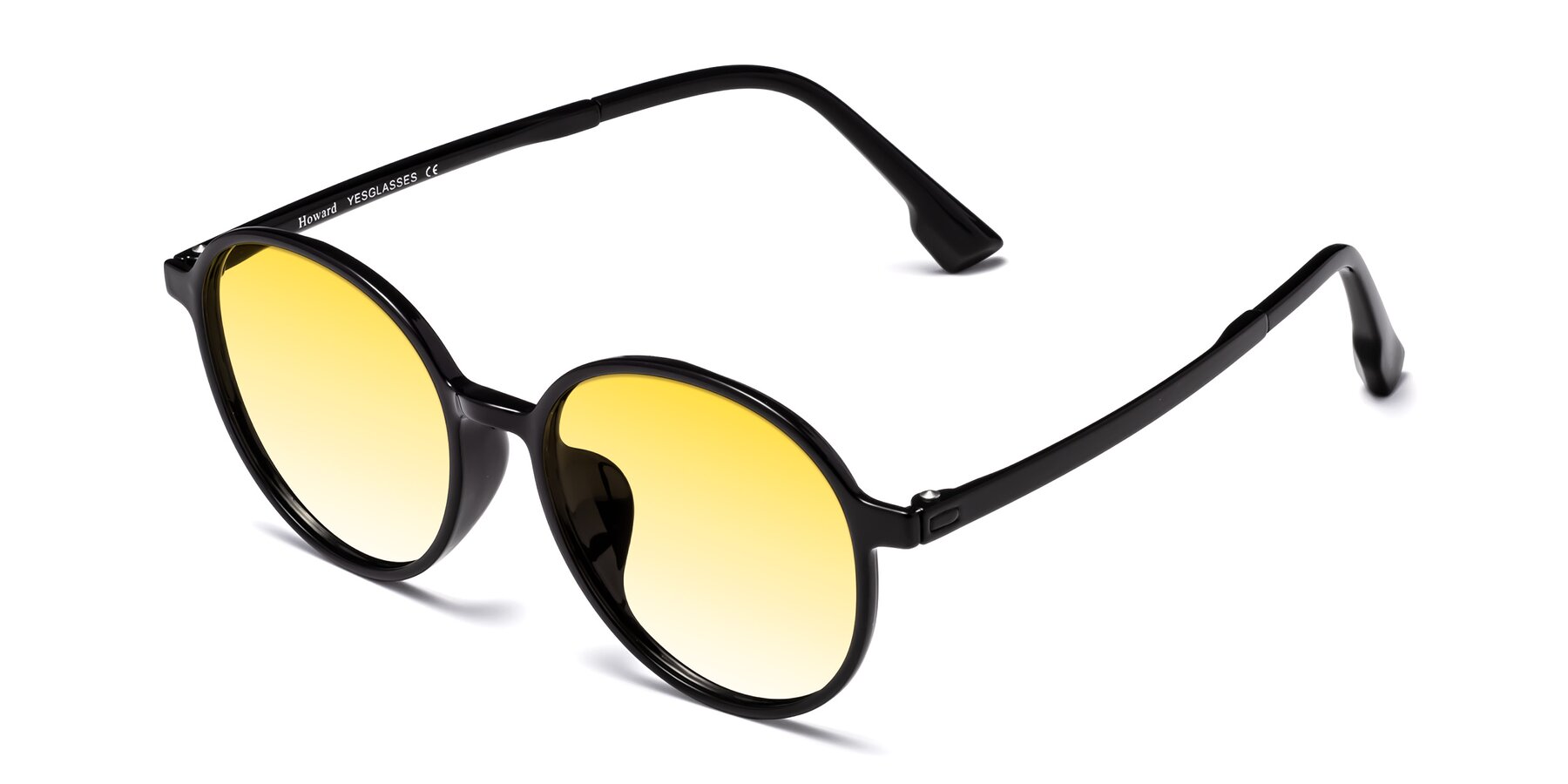 Angle of Howard in Black with Yellow Gradient Lenses