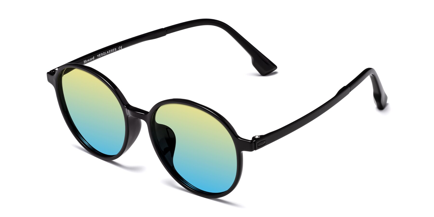 Angle of Howard in Black with Yellow / Blue Gradient Lenses