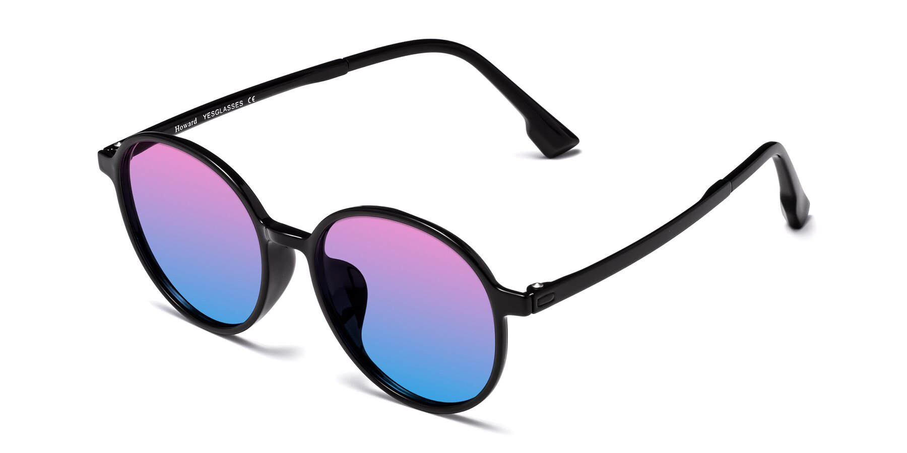 Angle of Howard in Black with Pink / Blue Gradient Lenses