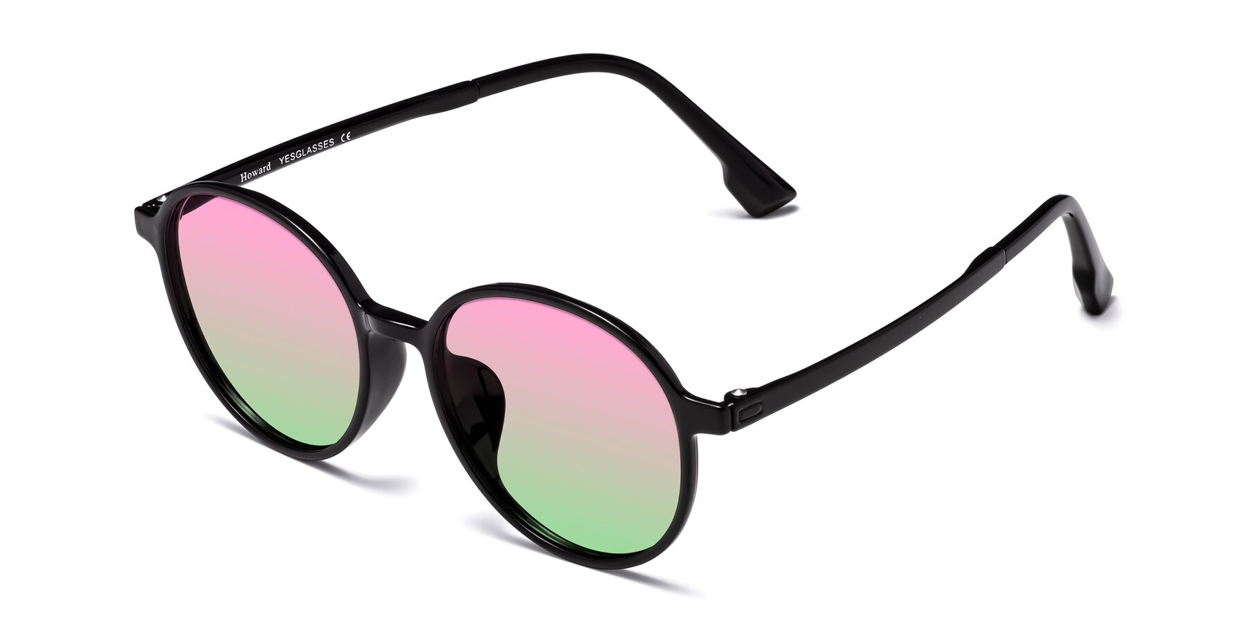 Angle of Howard in Black with Pink / Green Gradient Lenses